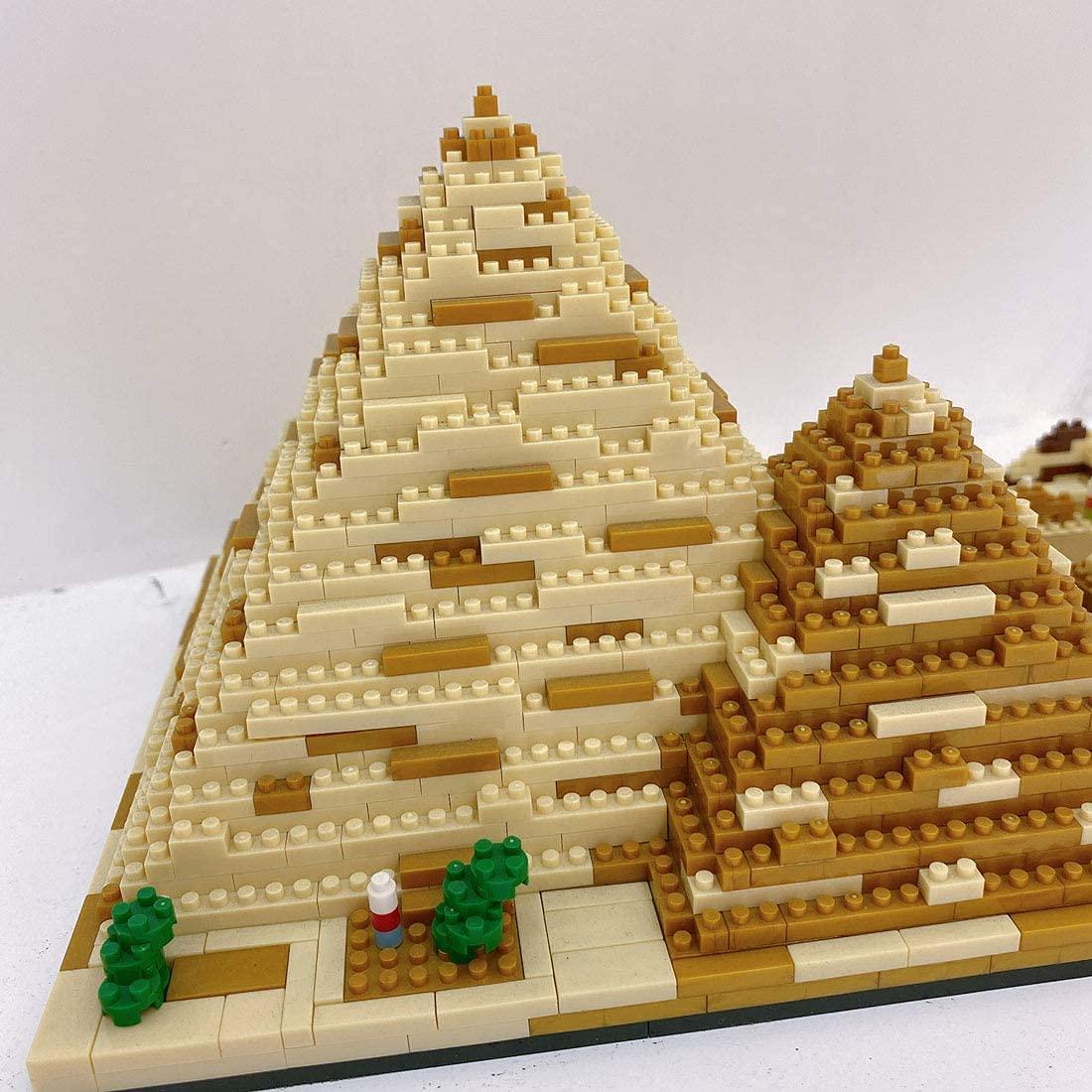 FULHOLPE FULHOLPE Egyptian Pyramids Micro Bricks Mini Building Blocks Set (1,456 Pieces) - World Famous Architectural Model Set Modular Building Kit