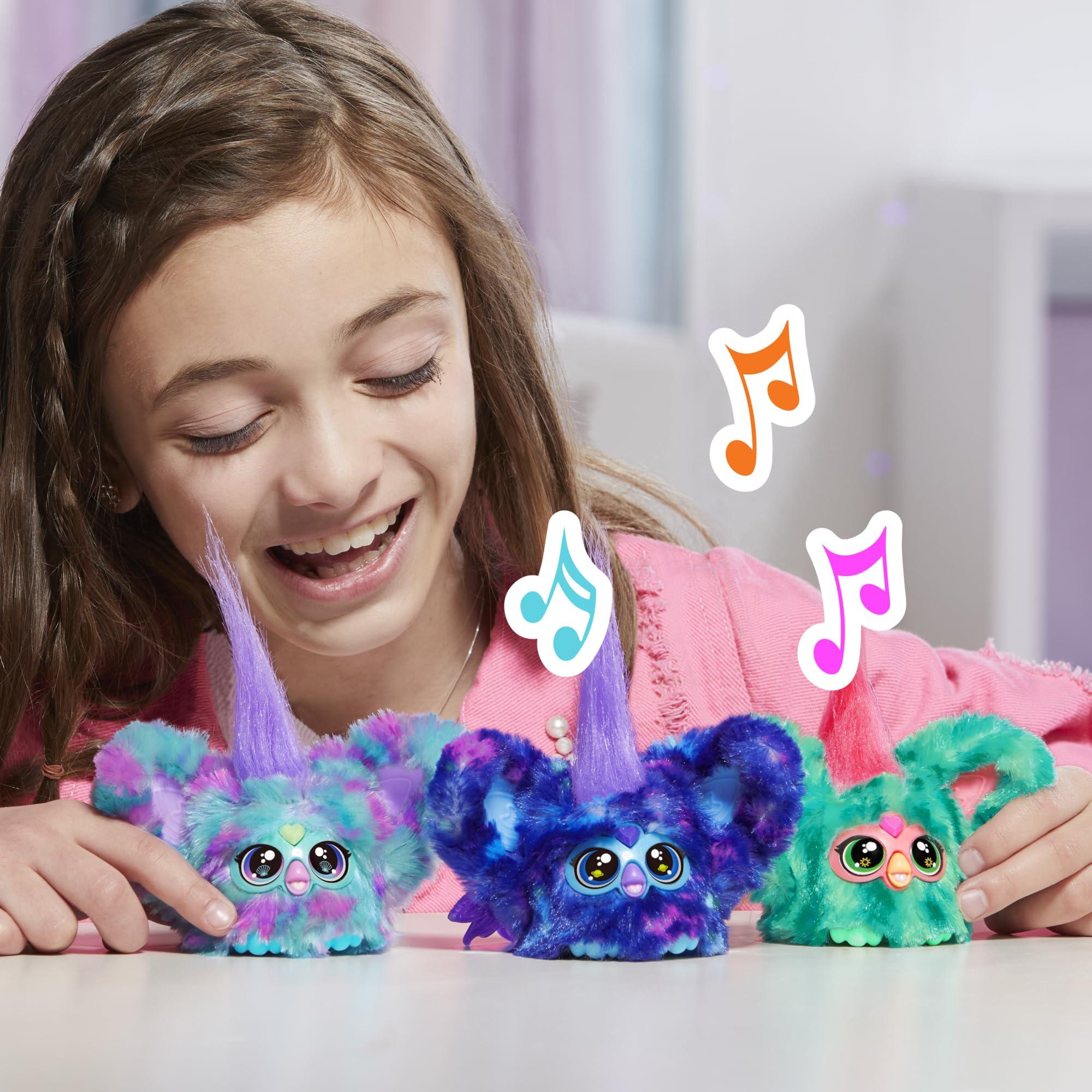 Furby Furby Furblets Mer-May Mini Friend, 45+ Sounds, Ocean Music, Speaks Only Furbish, Electronic Plush Toys for Girls & Boys, Interactive Pets, Multicolor, 6+