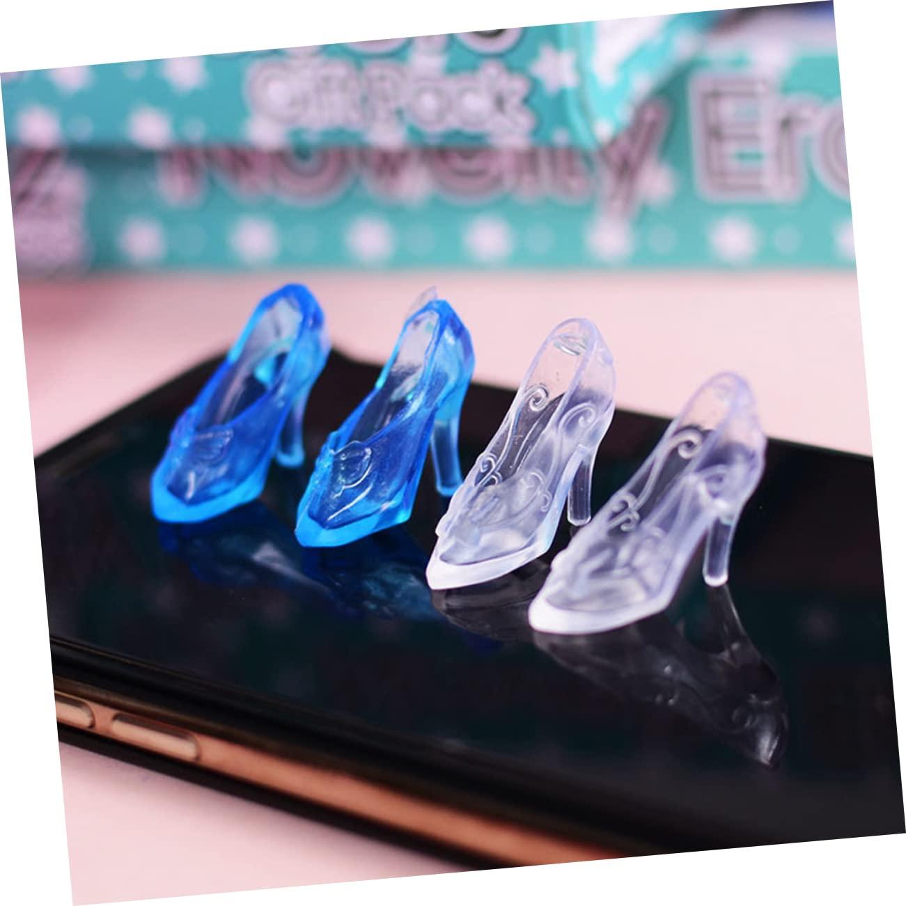 Totority Totority Fashion Doll Shoes 120 Pairs Mini Sandals Women Heels High Shoes Tiny Glass Slipper Mini Fingers Shoes Shoe Decor Gnome Shoes Trendy Home Decor House Plastic Clear Ornaments
