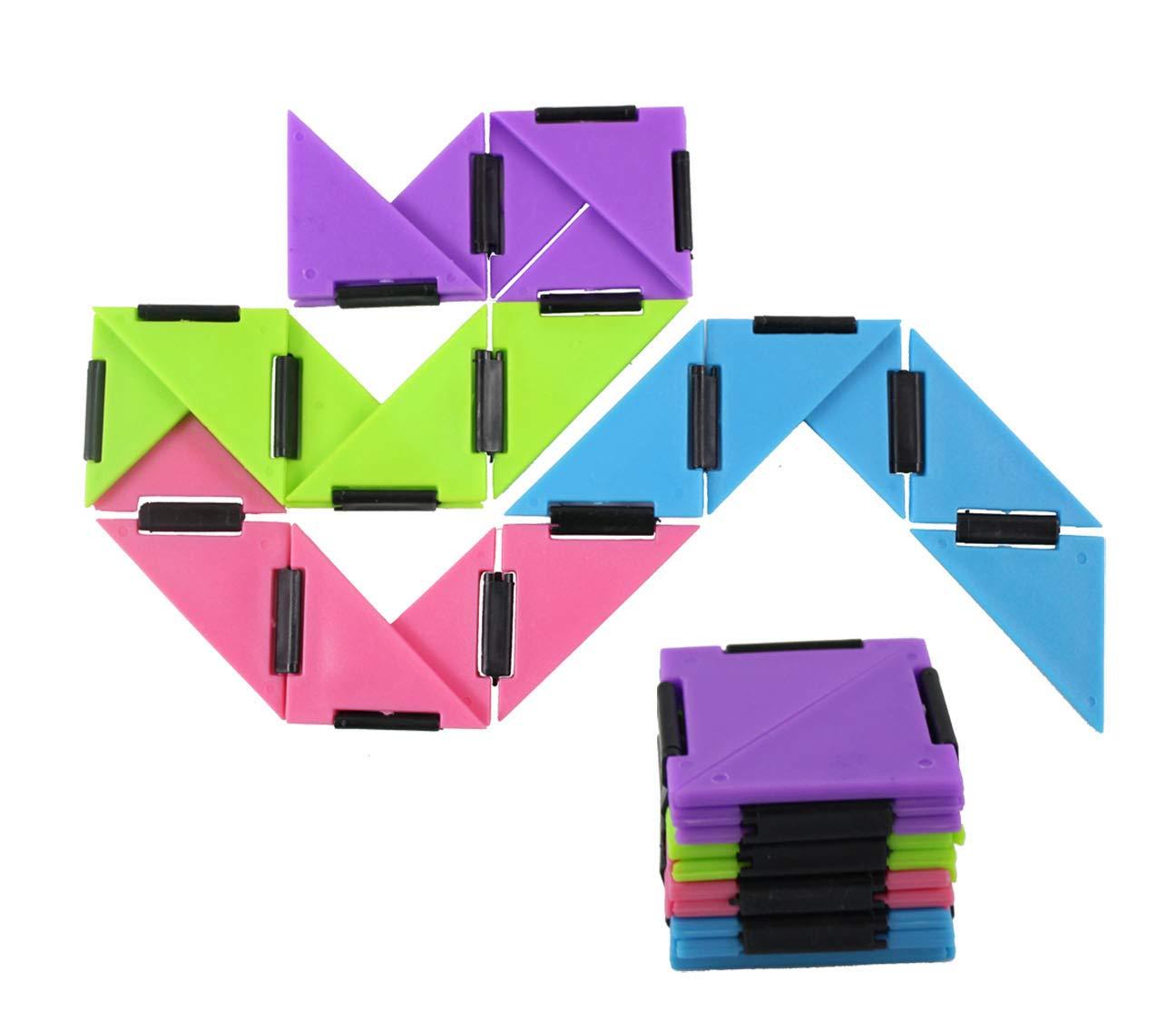 Curious Minds Busy Bags SET OF 2 Infinity Triangle - Magic Endless Folding Fidget Toy - Flip Over and Over - Bend and Fold Crazy Shapes Puzzle - ADD Anxiety Soothing Calm Anxiety Toy for Classroom or Office Focus