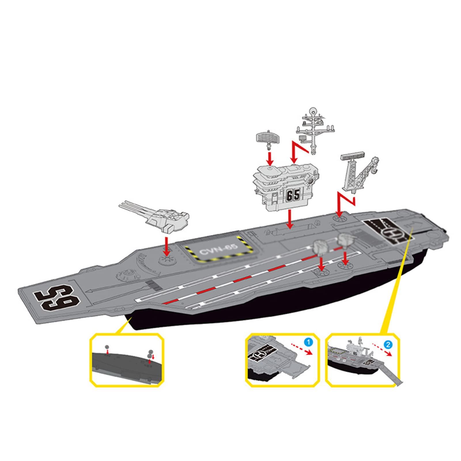 Generic Aircraft Carrier Toy, Military Battleship Aircraft Carrier Toys,Army Set,Military Battleship Model Building Toy Kit