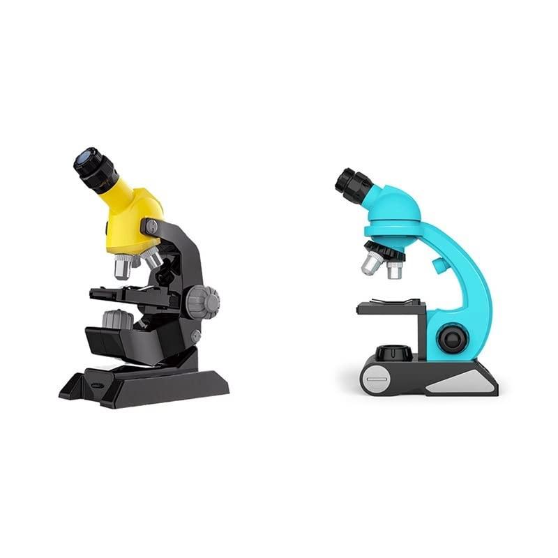 JOEBO Microscope Kit Microscope for Kids, Compound High Magnification Beginner Microscope Science Kit Microscope Lens Adapters (Color : Yellow)