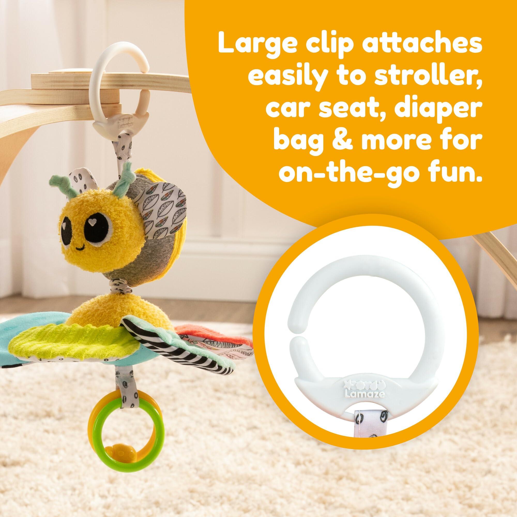 Lamaze Lamaze Clip On Car Seat and Stroller Toy - Buzzy The Bee - Crinkle Car Seat Toys and Stroller Toys - Sensory Toys for Babies - Travel Toys for Car - Infant Toys Ages 0 Months and Up