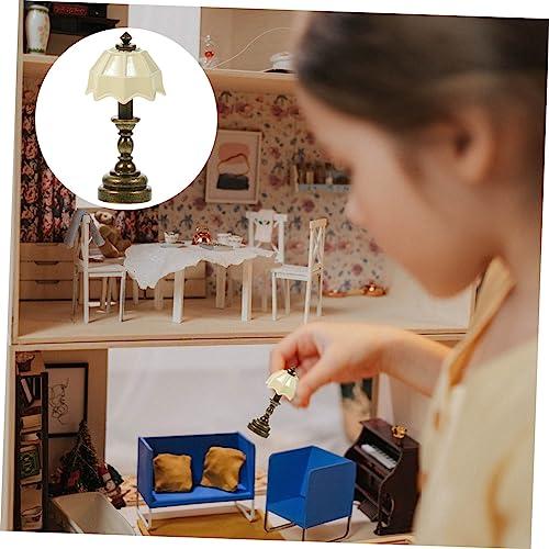 Tofficu 4pcs Mini Light Model Miniature Lamp Model Mini House Table Lamp Bedside Light Miniature Mini Lamp Miniature Furniture Model Micro Landscape Model Mini Bedside Light Creative Lamp