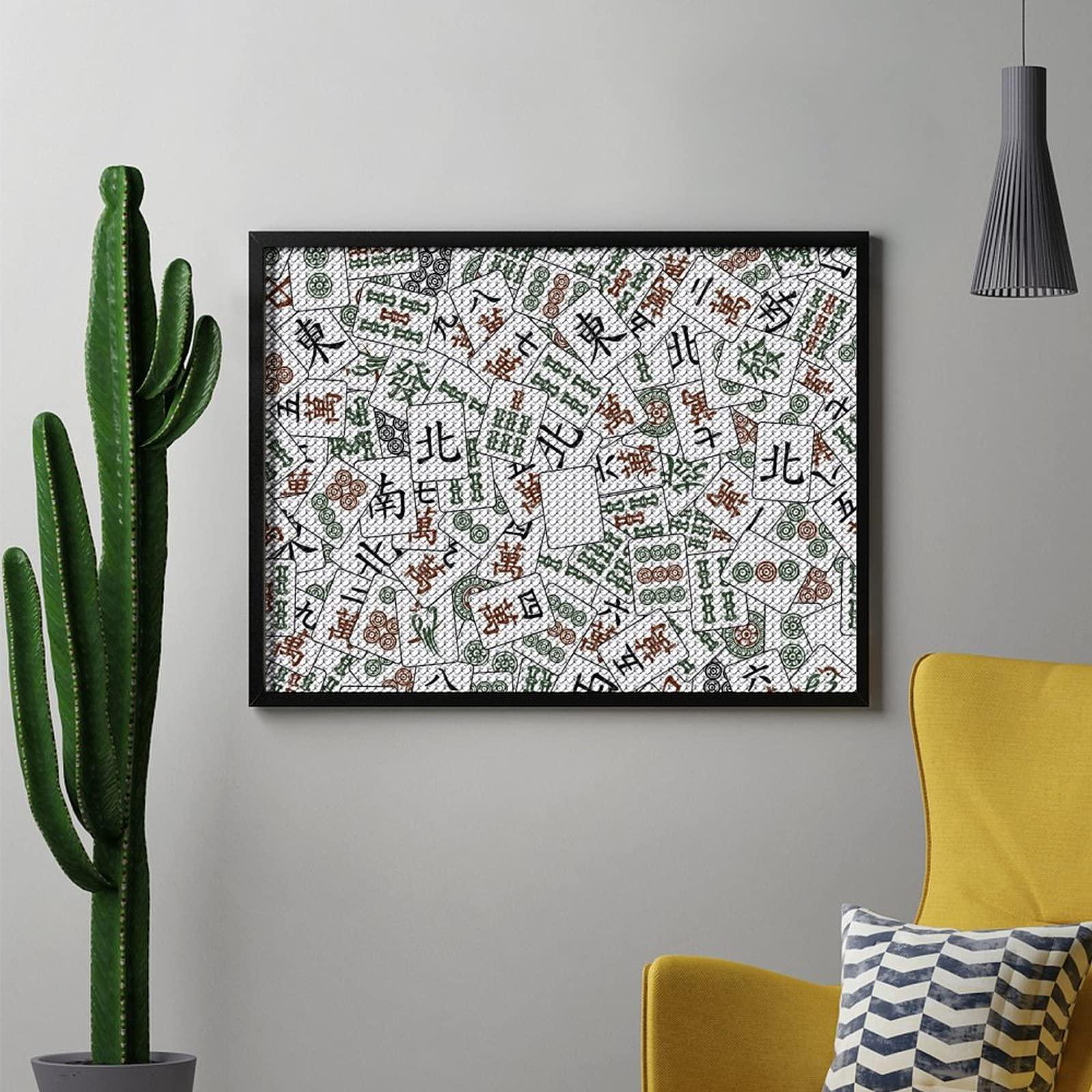 Zenladen 2977 Mahjong Tiles Diamond Art Painting Kits for Adults Full Drill 5D DIY Art Craft for Home Wall Decor Gift