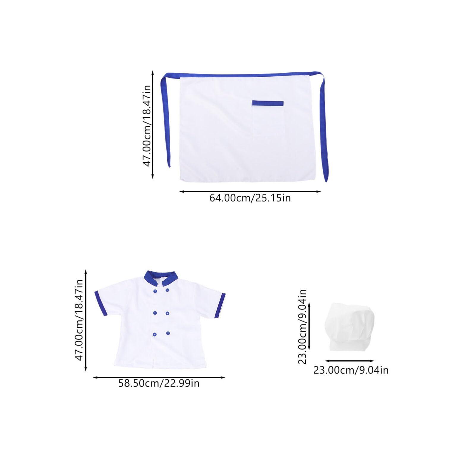 GALPADA GALPADA Kids Chef Costume Include Toddler Apron Short Sleeve Jacket and Chef Hat Pretend Chef Outfit for Kitchen Cooking Baking Wear