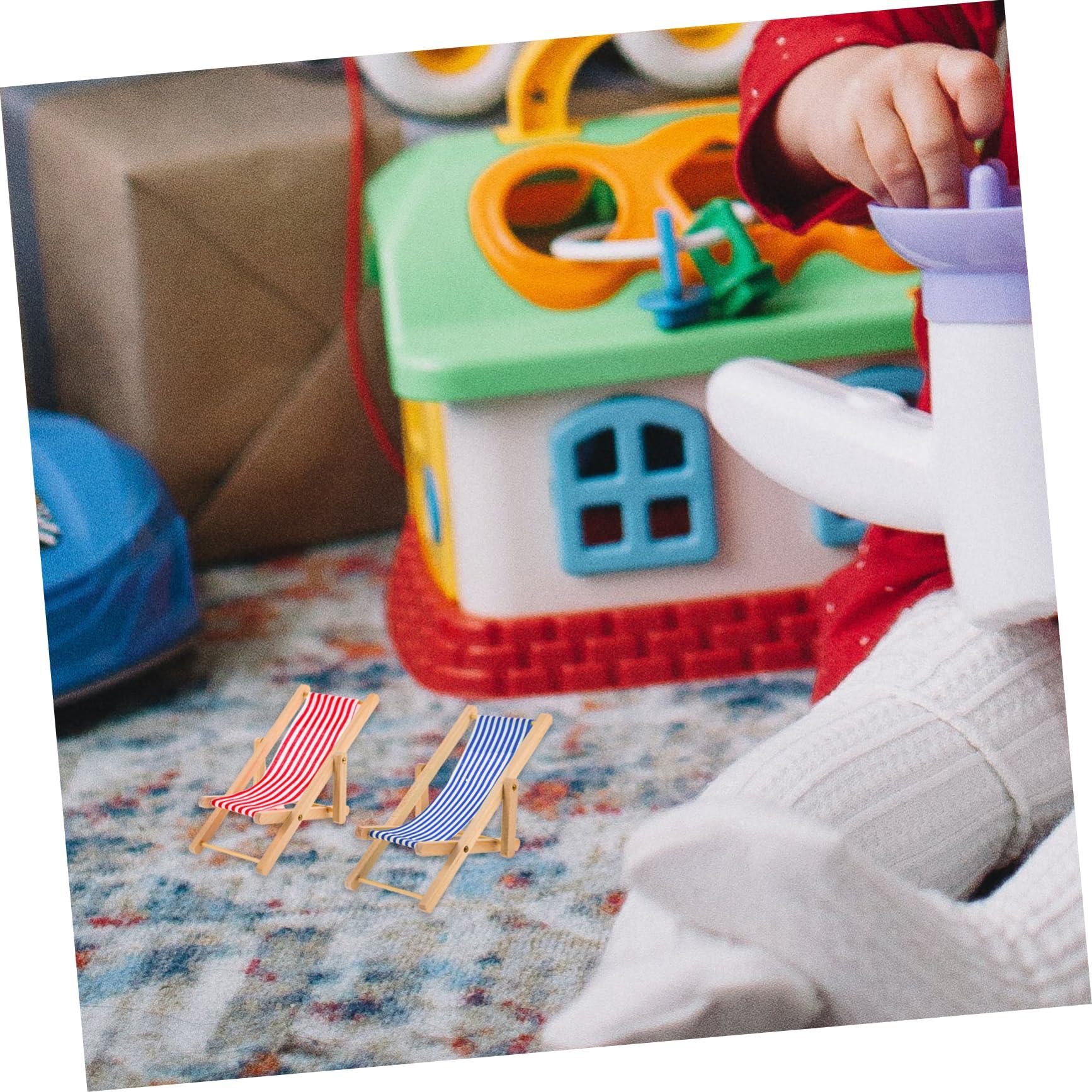 PRETYZOOM 6pcs Beach Chair Model Mini House Chair Model Miniature Chair Miniature Folding Chairs Folding Miniature Lounge Chair Mini Foldable Beach Chair Miniature Beach Chair Mini Ornament