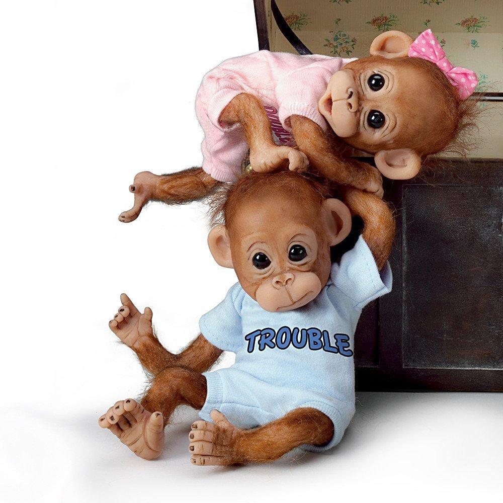 The Ashton-Drake Galleries The Ashton-Drake Galleries Monkey Baby Doll Set: Double Trouble