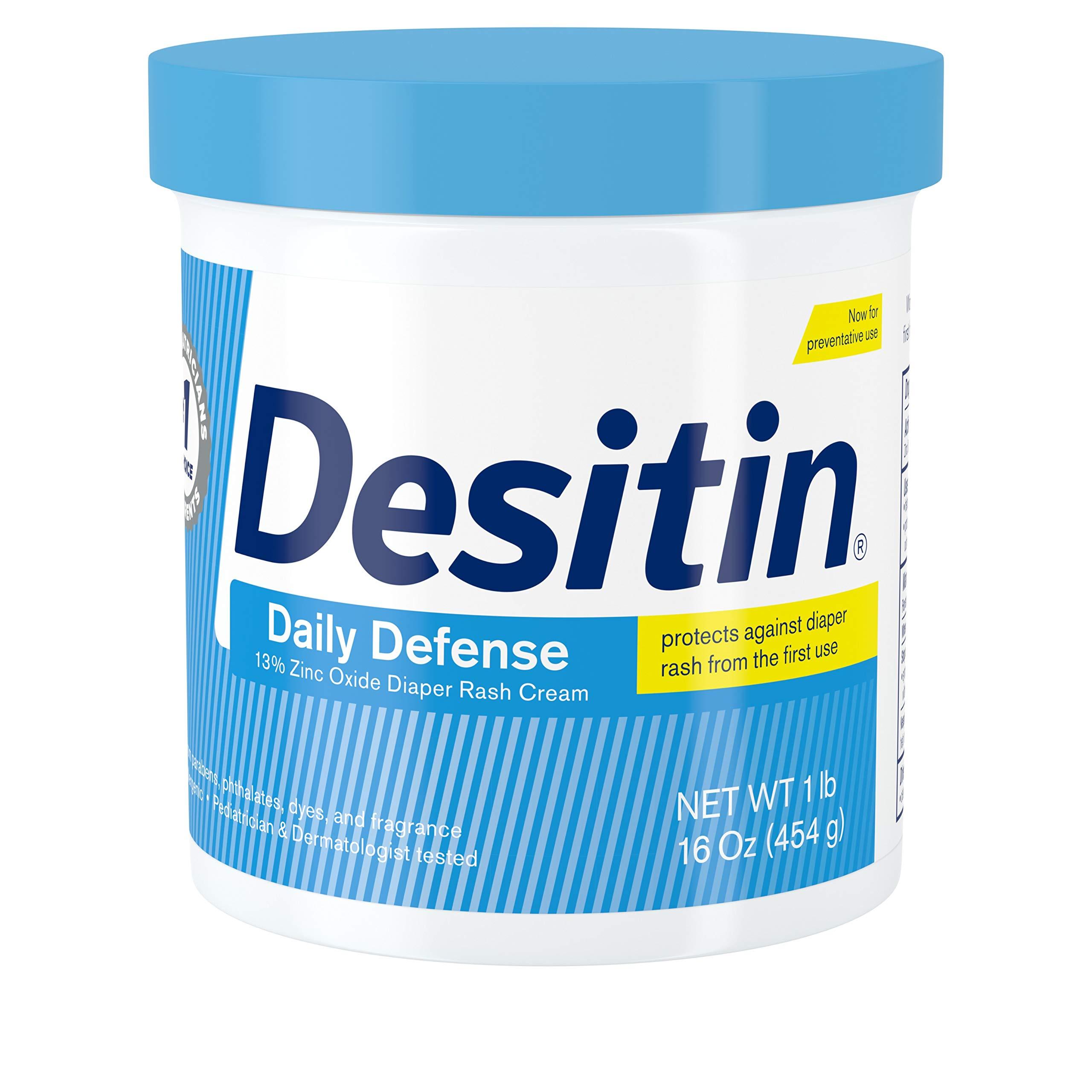 Desitin Desitin Daily Defense Baby Diaper Rash Cream with Zinc Oxide to Treat, Relieve & Prevent diaper rash, Hypoallergenic, Dye-, Phthalate- & Paraben-Free, 16 oz