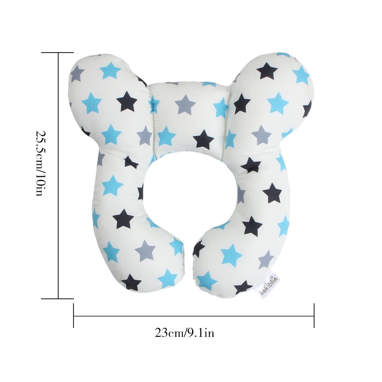 Lurryly Baby Neck Pillow,Baby Head Support Pillow, Lurryly Newborn Infant Head & Neck Cushion Perfect for Car Seats and Strollers, Comfortable Kids Travel Pillow, Perfect for 0-4 Year Old Boy or Girl (Flower)