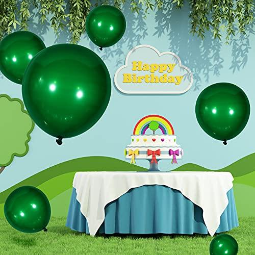 Sumind 100 Pieces Latex Balloons Different Sizes 18/12/10/5 Inch Party Balloon Kit for Valentines Birthday Baby Shower Wedding Bride Graduation Party Decoration (Dark Green)
