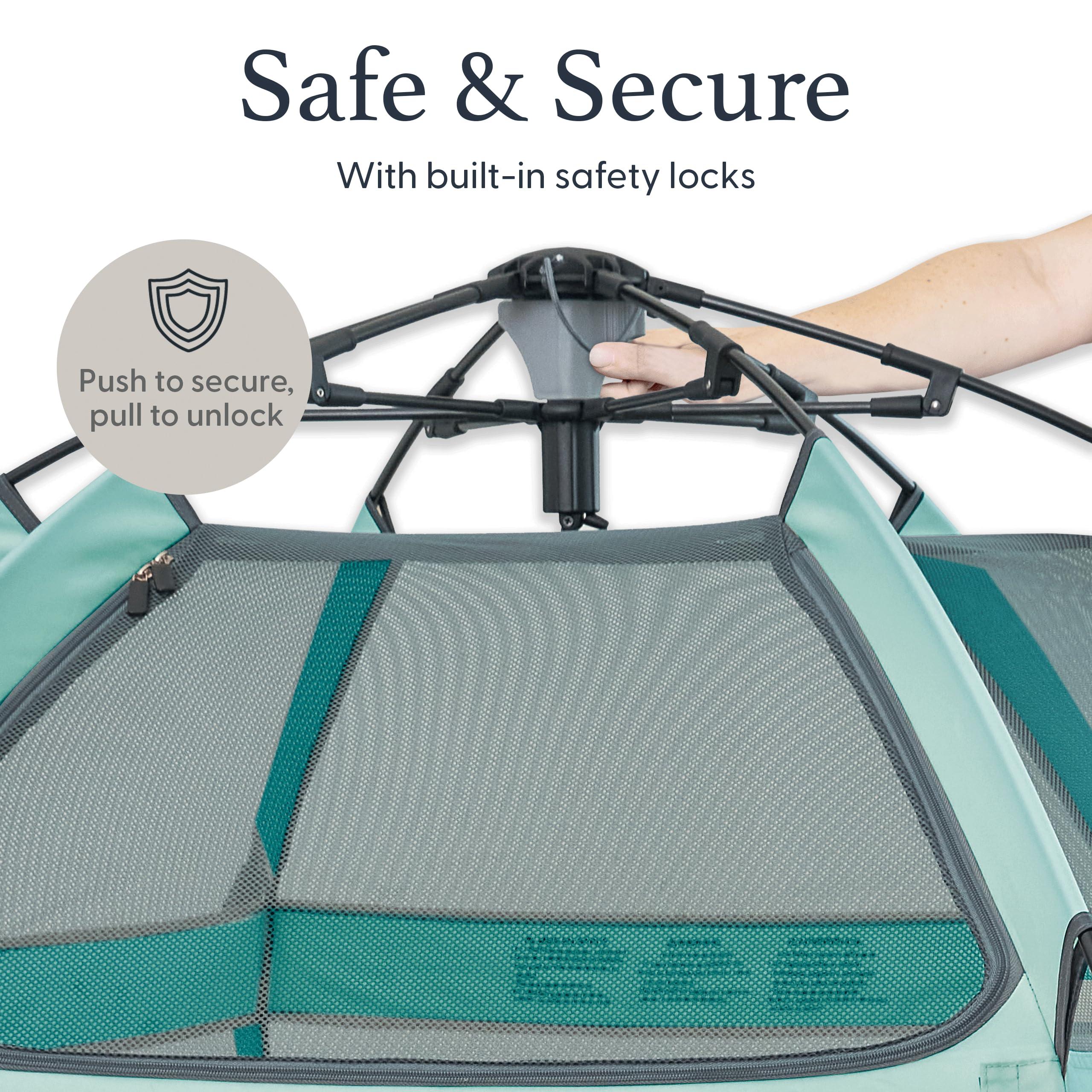 POP 'N GO PLAYPEN POP 'N GO PLAYPEN - Indoor & Outdoor Baby Playpen for Babies and Toddlers - Baby Beach Tent, Foldable, Portable W/Canopy, Travel Bag, & Mosquito Net - Pop Up Pack and Play Tent (Sweet Mint)