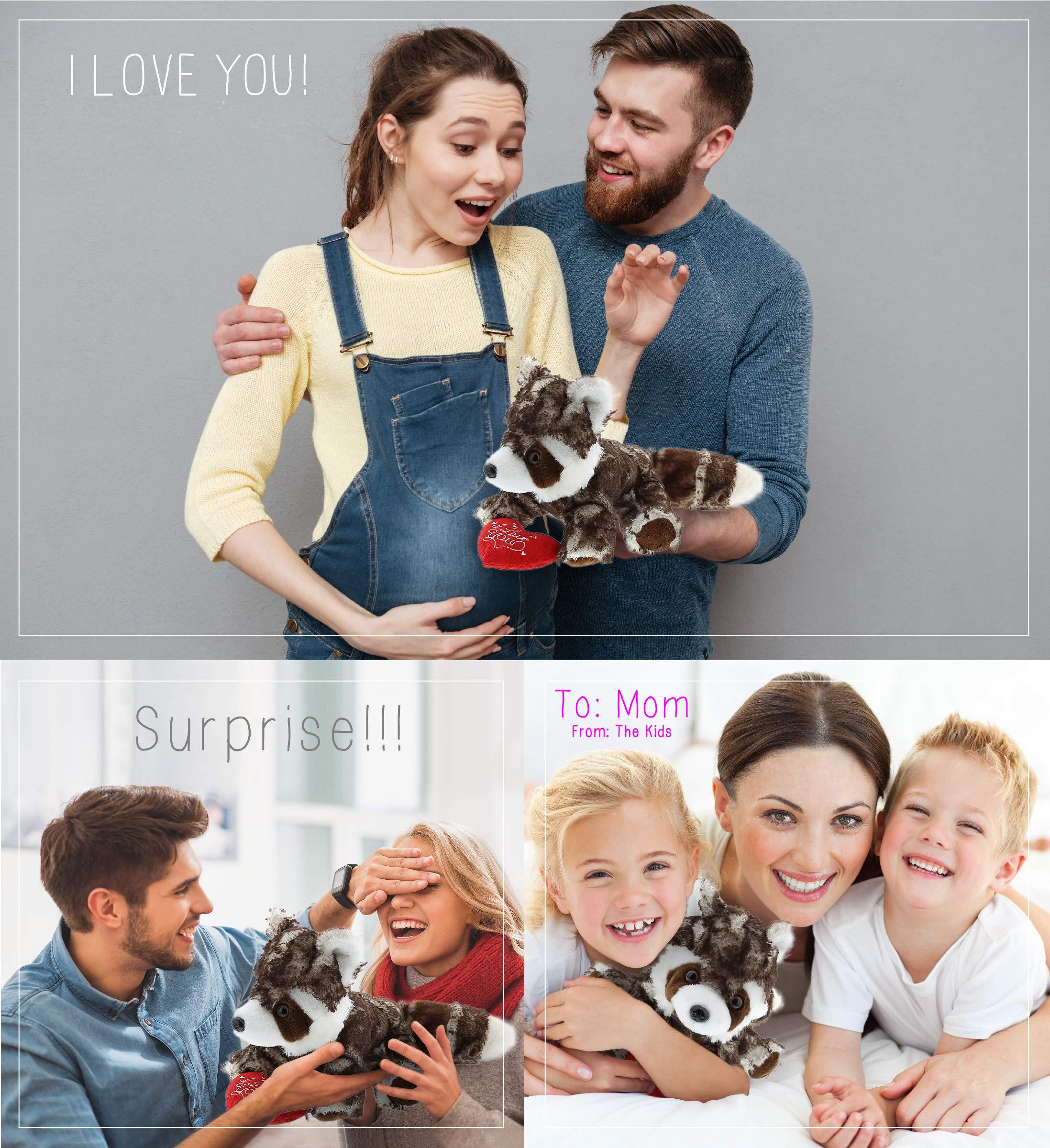 DolliBu DolliBu I Love You Valentine Plush Red Panda - Cute Stuffed Animal with Red Heart and Name Personalization Gift for Valentines Day, Birthday, Anniversary, Romantic Date - 15 Inches