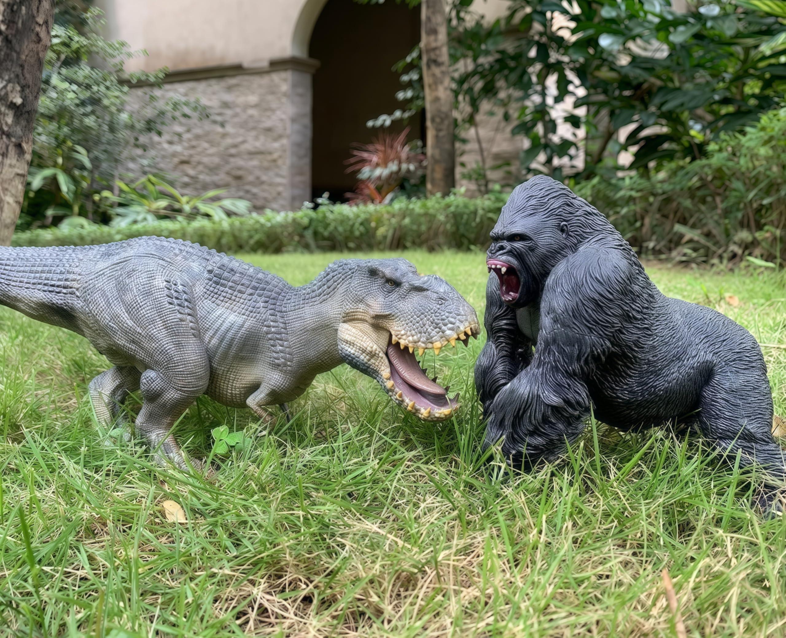 gemini&genius Gemini & Genius King Kong Toys Vastatosaurus Rex Dinosaur World Toys Stand Up with Movable Jaw Gorilla Action Figurine Gift for Kids