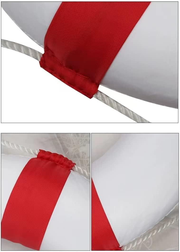 REzial 20 inch Small Diameter Swim Foam Ring Buoy Swimming Pool Safety Life Preserver with Perimeter Rope (red)