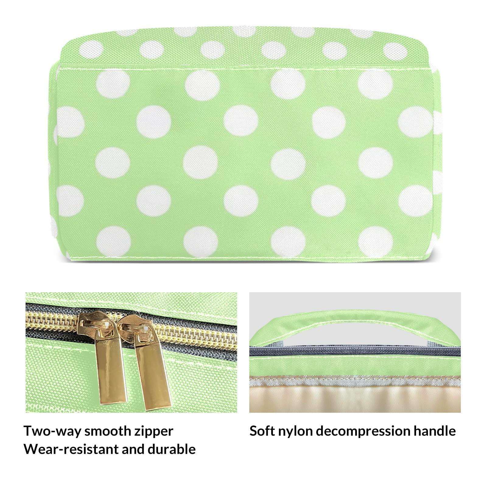 SunFancyCustom Lion Green Polka Dots Diaper Bag Backpack Tote Custom with Name Multifunction Waterproof Travel Back Pack Diaper Bag Gifts Backpack for Men Women