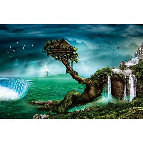 Ingooood Ingooood- Jigsaw Puzzle 1000 Pieces- Fantasy Series- Home on The Waterfall Tree_IG-0649 Entertainment Toys for Adult Special Graduation or Birthday Gift Home Decor