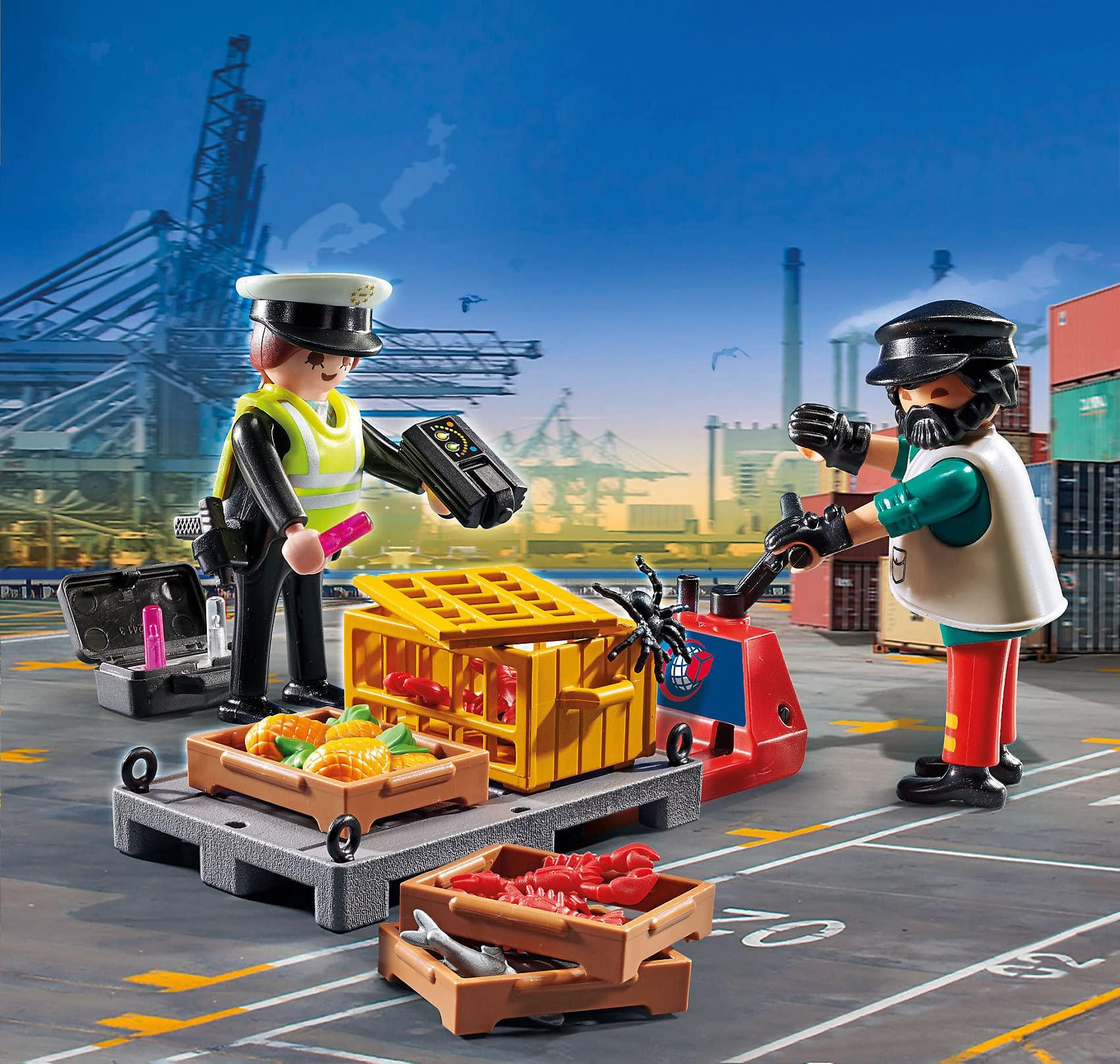 Playmobil Playmobil 70775 City Action Cargo Customs Check, Fun Imaginative Role-Play, PlaySets Suitable for Children Ages 4+