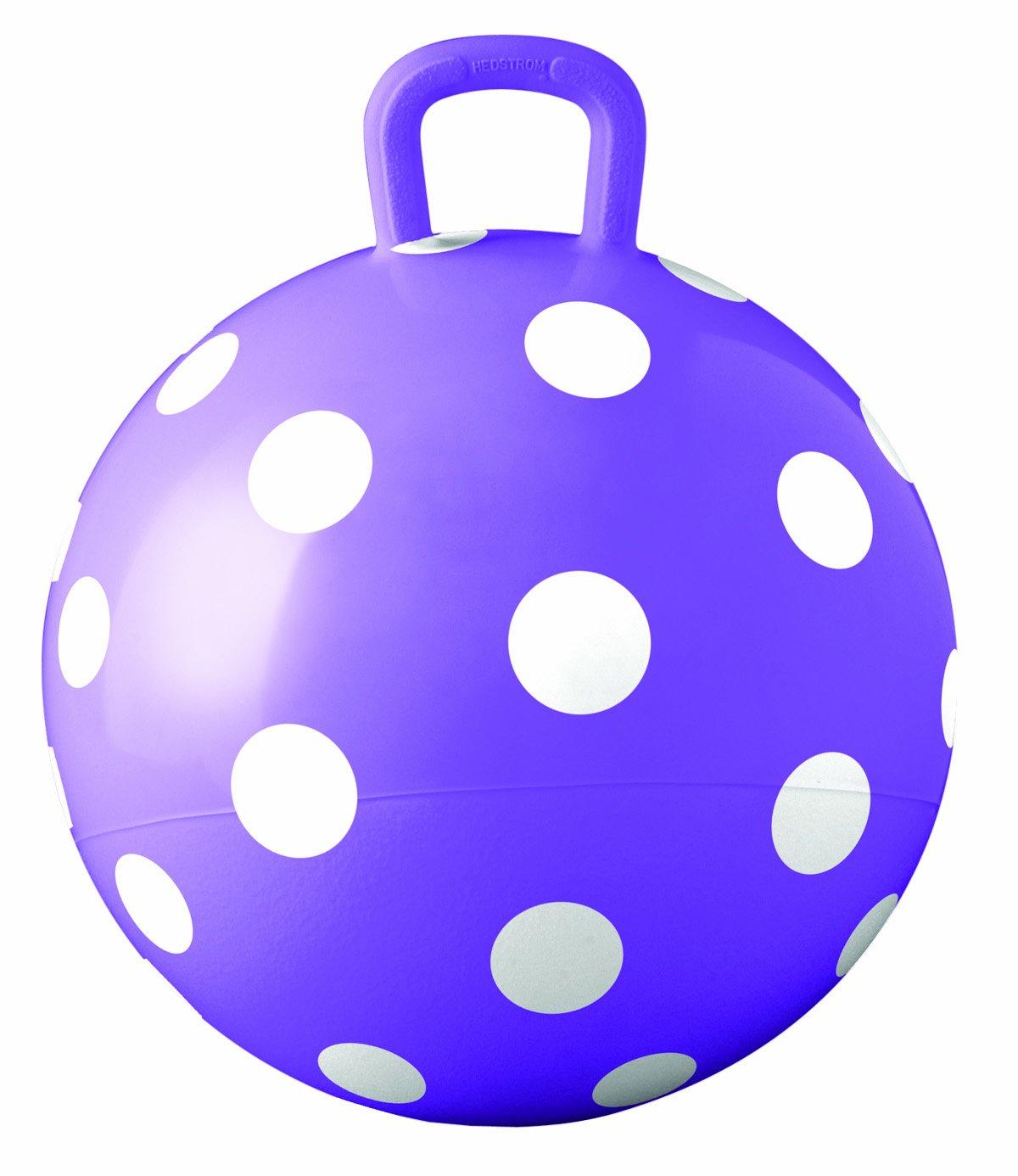 Hedstrom Hedstrom Purple Polka Dot Hopper Ball, Kid's Ride-on Toy, Bouncy Hopping Ball with Handle - 15 Inch