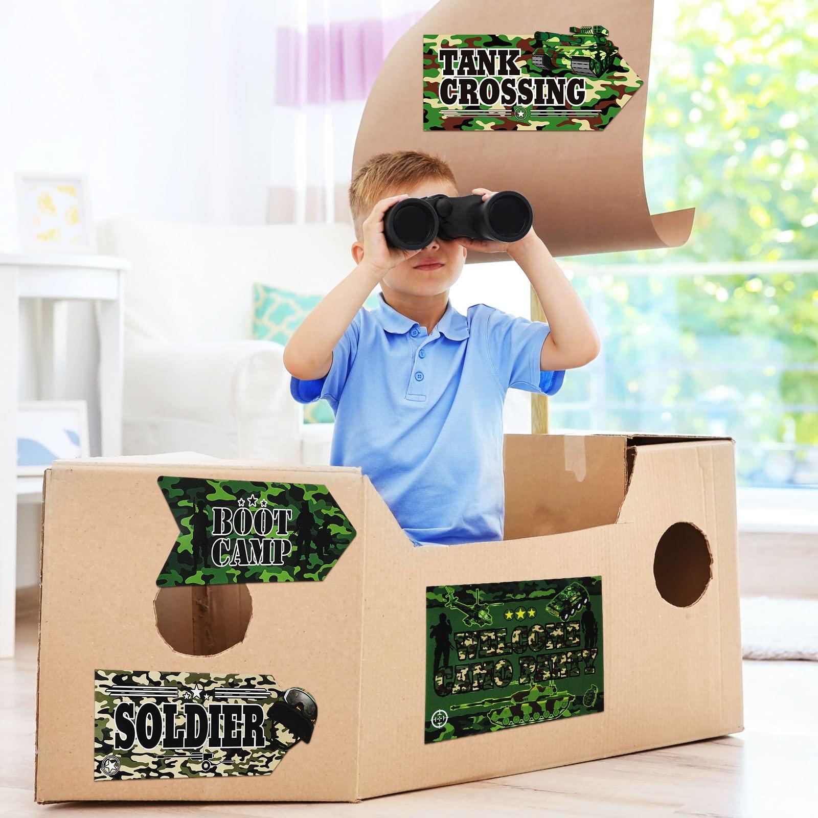 Chinco 20 Pieces Army Decorations for Party Camo Party Signs Camouflage Decorations Military Decorations Camouflage Birthday Party Supplies for Kids Boys Military Themed Outdoor Indoor Decor, 10 Styles