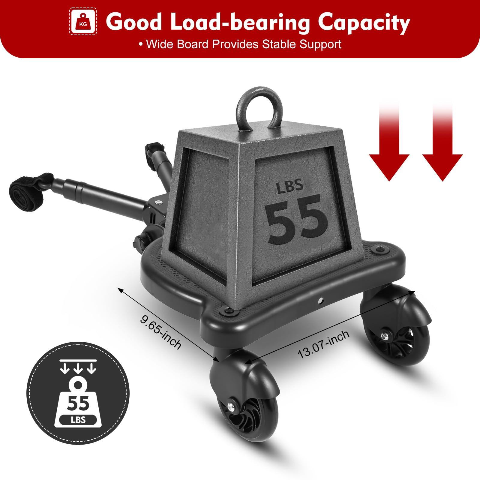 fagauhds Universal Stroller Board with Wheels,2 in 1 Sit and Stand Stroller Board, Stroller Standing Board, Stroller Attachment for Toddler to Ride, Holds Children Up to 55lbs