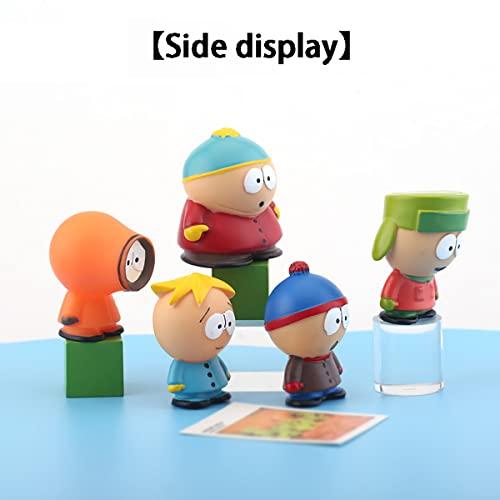 ZJYJING ZJYJING Figures Toys 5-Piece Set of Cartoon Characters Eric Cartman, Stan Marsh, Kyle Broflovski, Kenny McCormick and Butters Stotch, Sculptural Table Top Decorations Average 2.4"