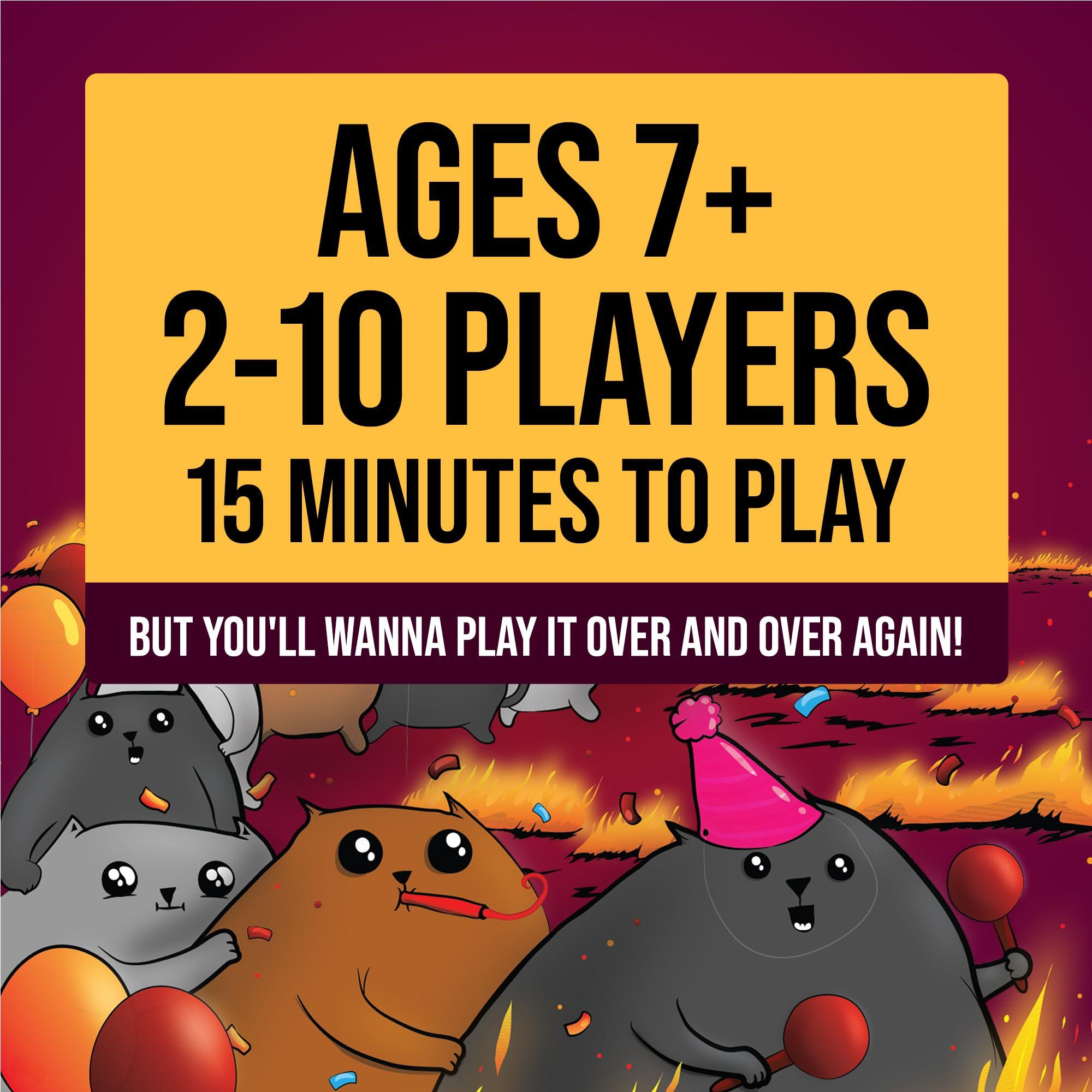 Exploding Kittens LLC Exploding Kittens Party Pack - 2-10 Players - Ages 7+ - 15 Minutes to Play - Party-Sized High-Stakes Card Game, Ideal for Party, Family Game Night, Fun for Kids and Adults