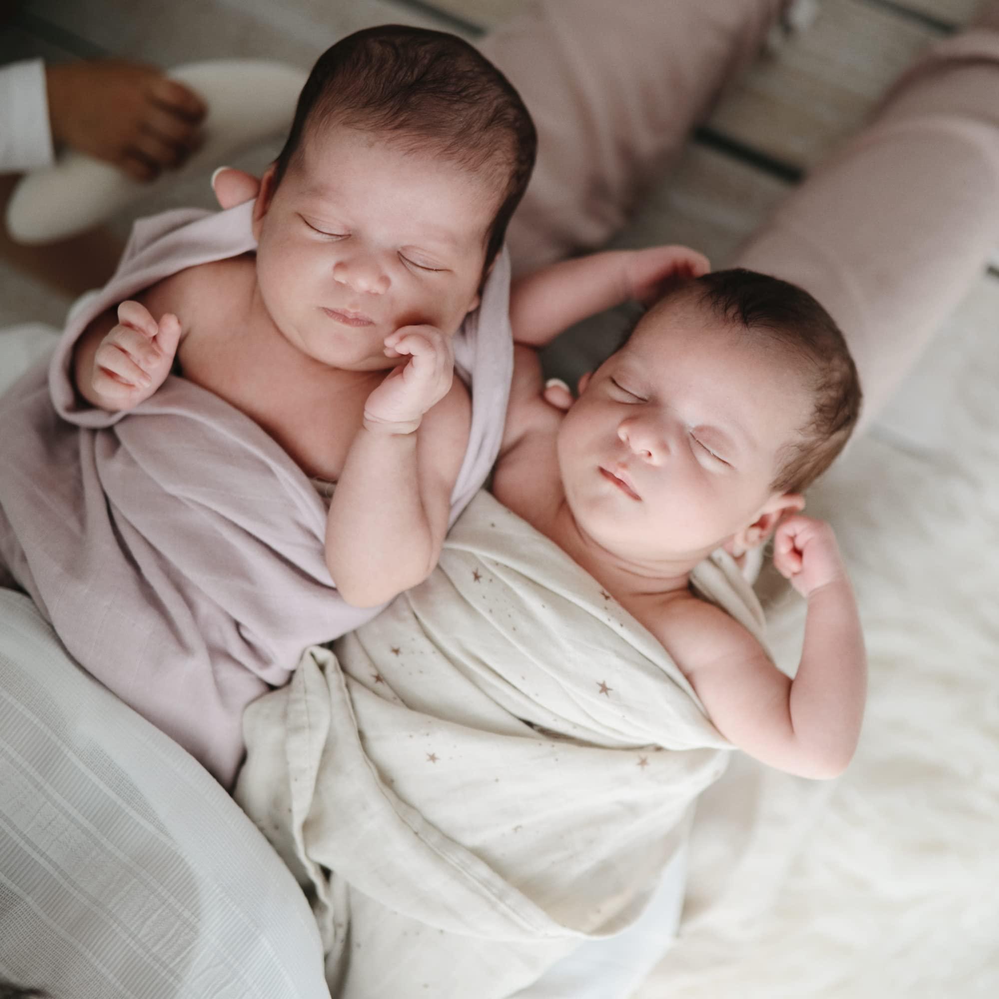 mushie mushie Muslin Baby Swaddle Blanket | 100% Organic Cotton (Soft Mauve)