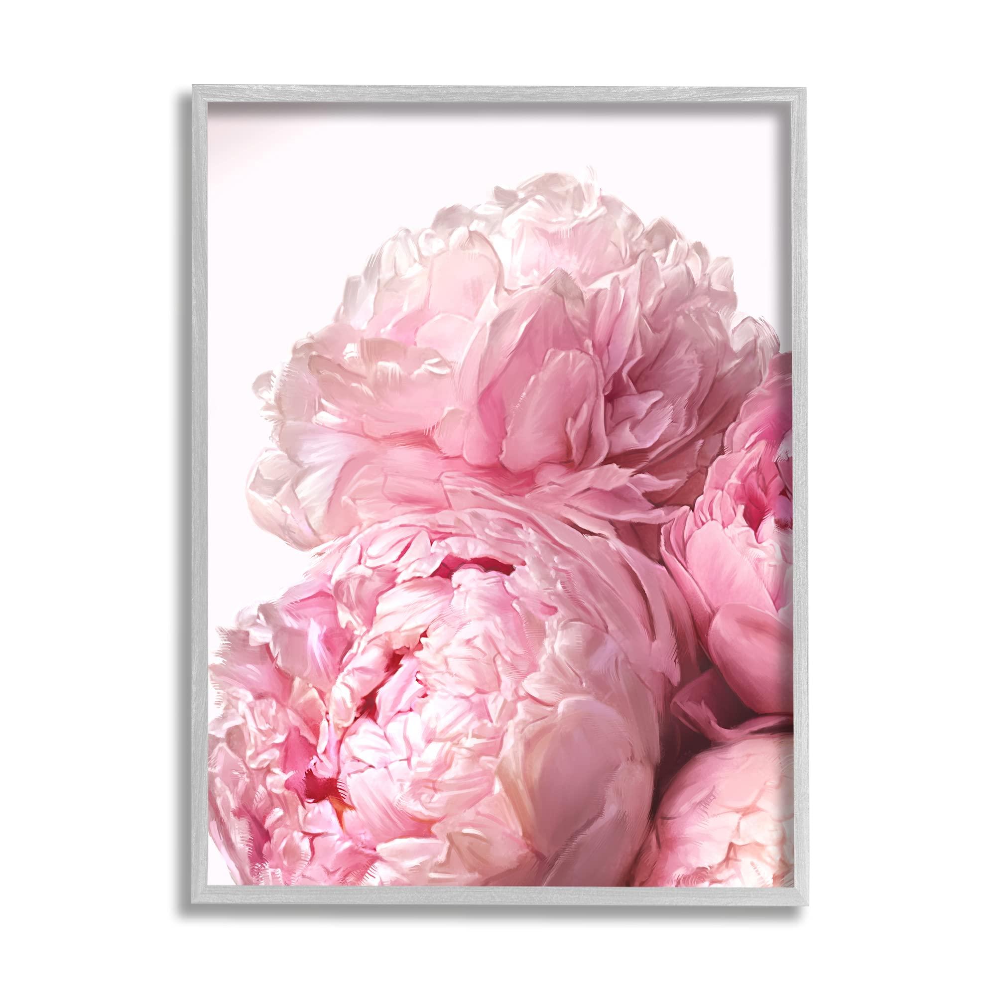 Stupell Industries Stupell Industries Blush Pink Peonies Florals Blooming Over White