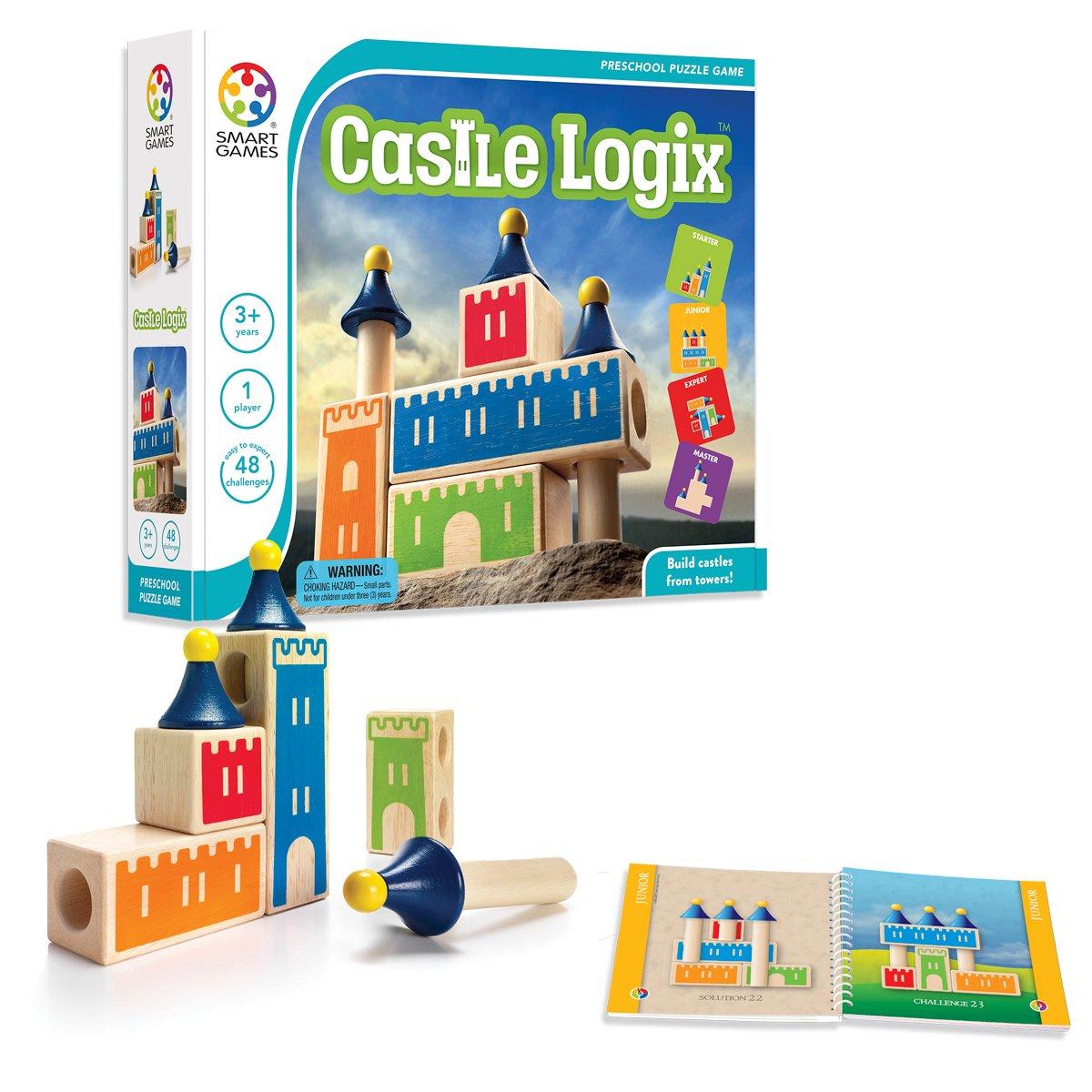 SmartGames SmartGames Castle Logix Wooden Cognitive Skill-Building Puzzle Game featuring 48 Playful Challenges for Ages 3+