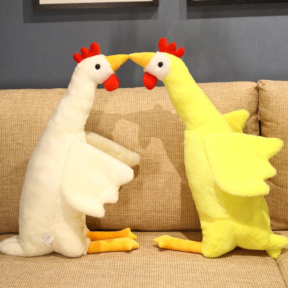 UEncounter UEncounter Chicken Stuffed Animal Soft Chicken Plush Pillow Cute Stuffed Chicken Plush Toy for Kids Adults (White, 33 Inch), Medium, G19HEBWUR09S26X10XW790