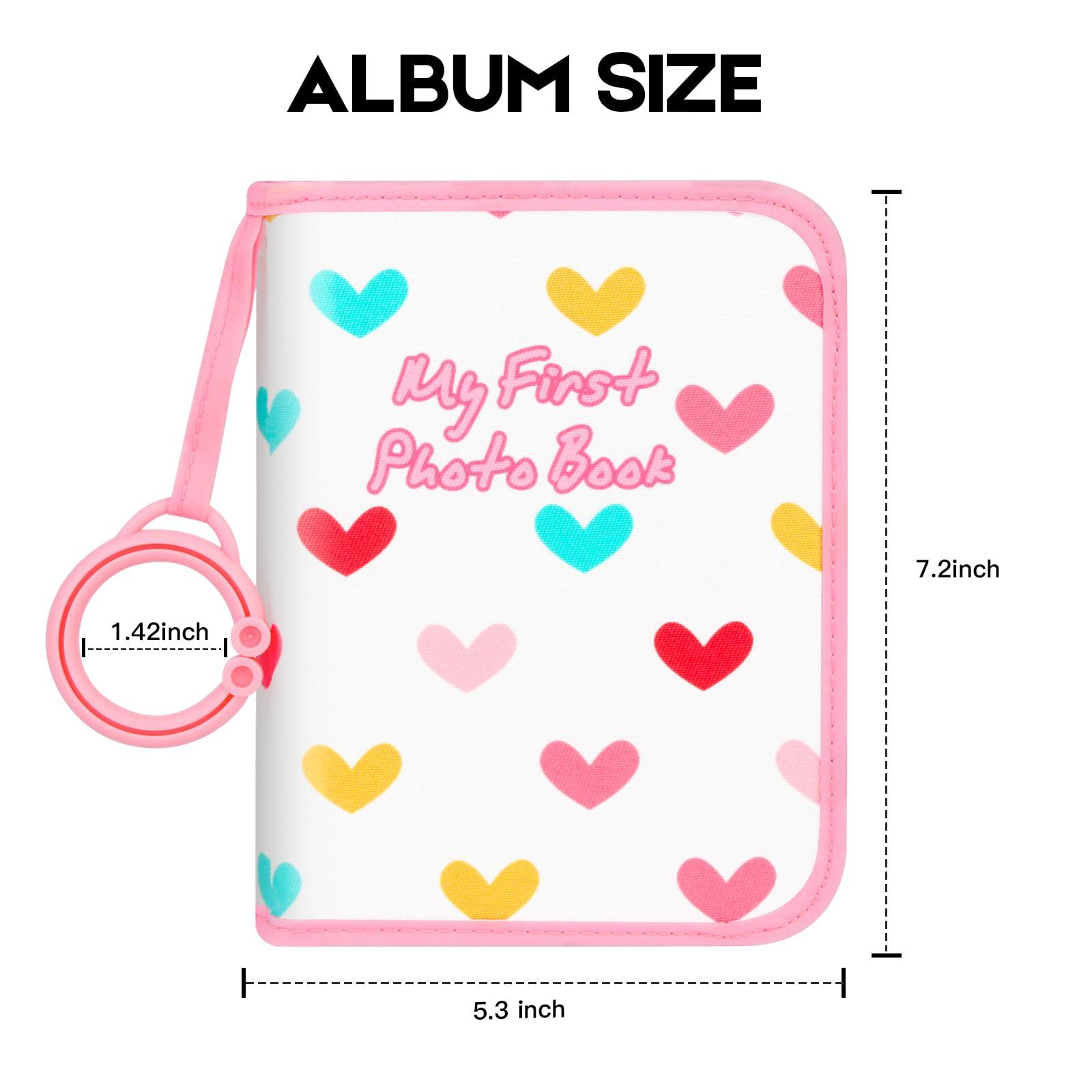 Niselity Baby Photo Book Holds 21 4x6 Photos, My First Photo Book for Baby or Toddlers, Love" Baby Photo Album Soft Cloth Family Book, Cute Book Gift for Babies Shower Newborns Family Photos (Pink)