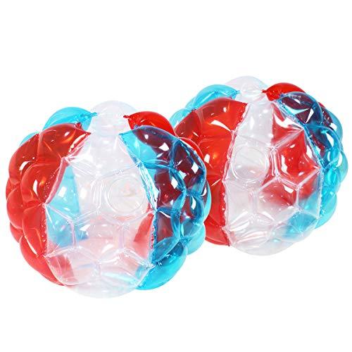 SUNSHINEMALL SUNSHINEMALL 2 PC Sumo Balls for Adult, Inflatable Body Ball Sumo Balls Bopper Toys, Heavy Duty PVC Vinyl Kids Adults Physical Outdoor Active Play (36 INCH Red Pure Blue)