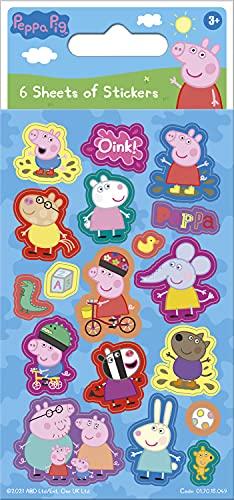 Paper Projects Peppa Pig Blue Party Bag Sticker Bundle (18 Sheets) | Perfect for Childrens Parties and Stocking Fillers | Can be Used for Decoration and Scrapbooking,12.5cm x 7.5cm