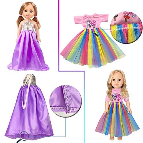 WONDOLL WONDOLL 10-Sets Doll-Clothes for American-14-inch-Dolls - Compatible with 14.5-inch-Dolls Handmade Clothes and Outfits Accessories Christmas Birthday Gift for Little Girl