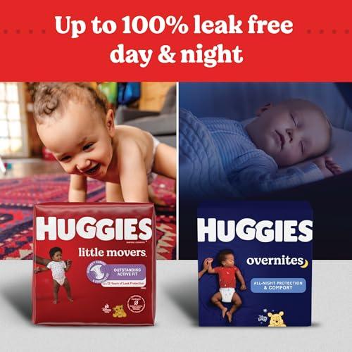 HUGGIES Huggies Size 3 Overnites Baby Diapers: Overnight Diapers, Size 3 (16-28 lbs), 132 Ct (2 Packs of 66)