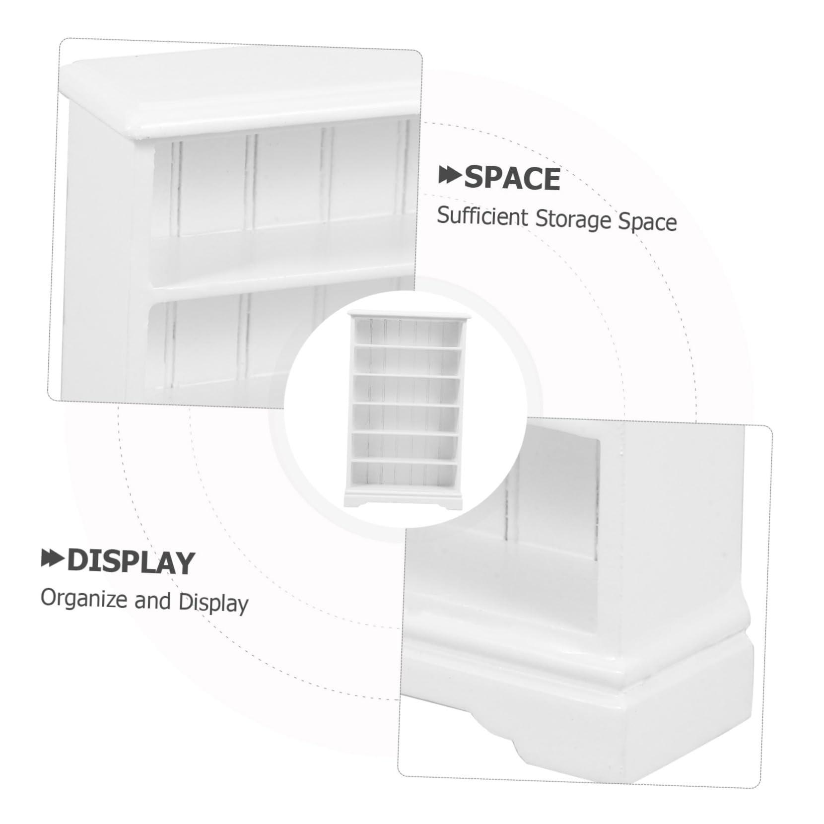 ERINGOGO ERINGOGO Wooden Dollhouse Bookshelf 6-Layer Mini Bookcase 1:12 Scale Wood Bookshelf Miniature Furniture Accessory for Dolls Library Decoration