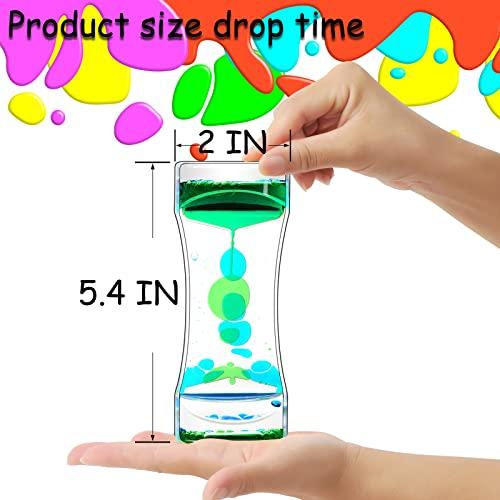 FKYTION FKYTION Liquid Motion Bubbler Timer Pack of 3 Colorful Liquid Sensory Toys ADHD Fidget Toy Calm Relaxing Desk Toys