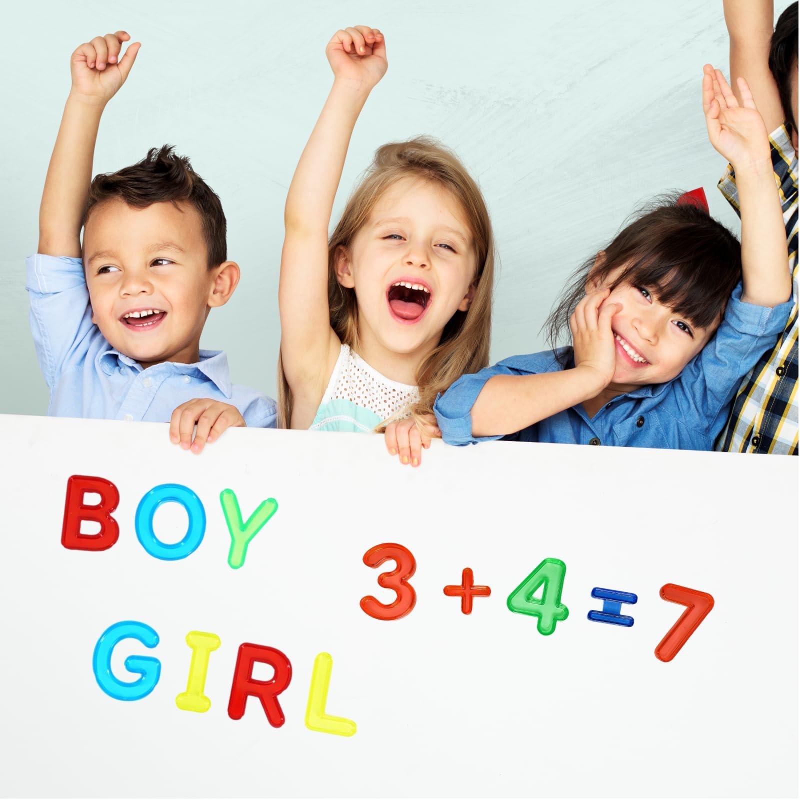 NNHOM 85 Pcs Colorful Plastic Letters and Numbers Set,Transparent Light Table Manipulatives Alphabet Letters,Include 52 Letters,10 Numbers,Ten Frame & Counters.Ideal for Toddler Spelling,Counting