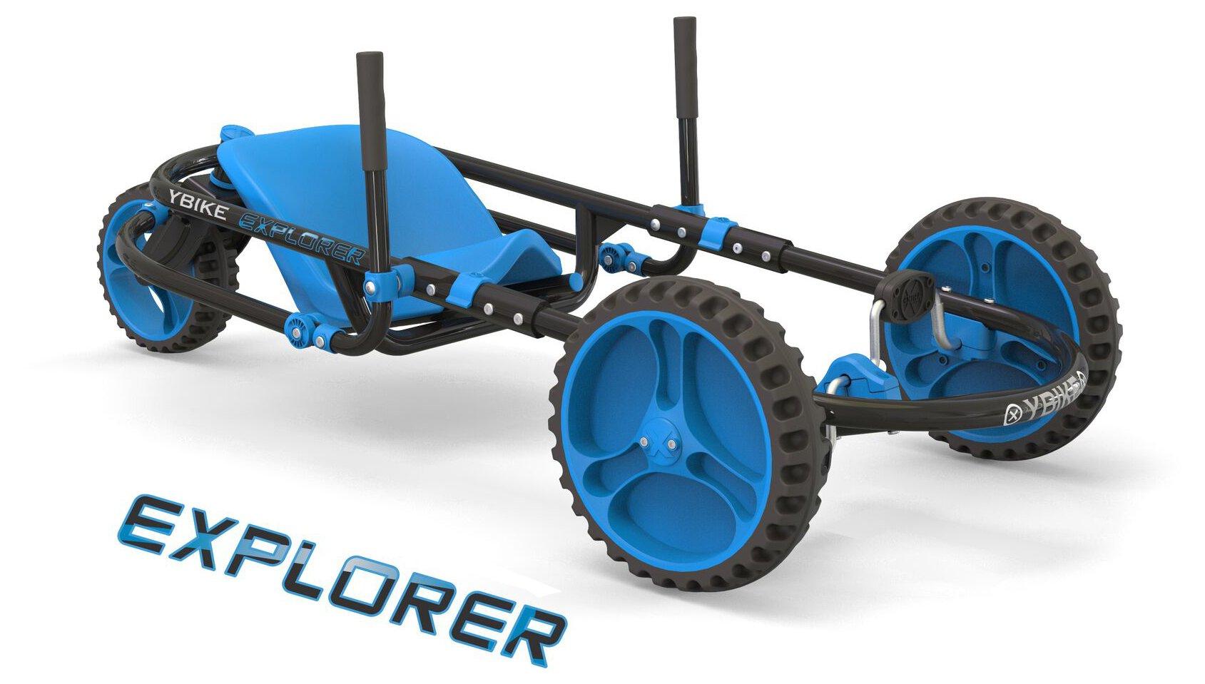 YBIKE YBIKE Explorer Pedal Car for Kids - Pedal Go Kart - 150 lb Weight Limit (Blue)