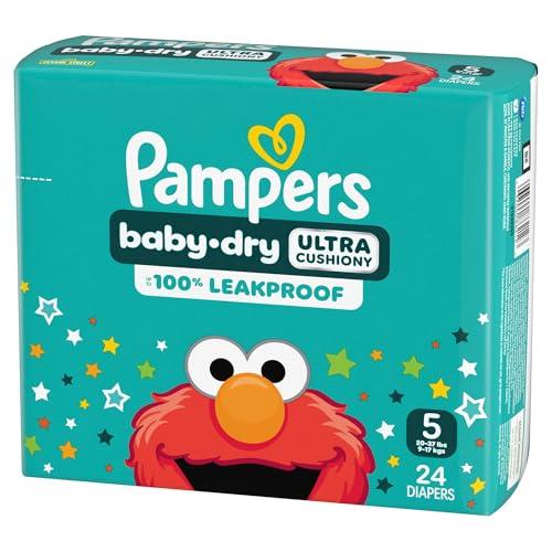 Pampers Pampers Diapers - Baby Dry - Size 5, 24 Count, Absorbent Disposable Infant Diaper (Packaging May Vary)