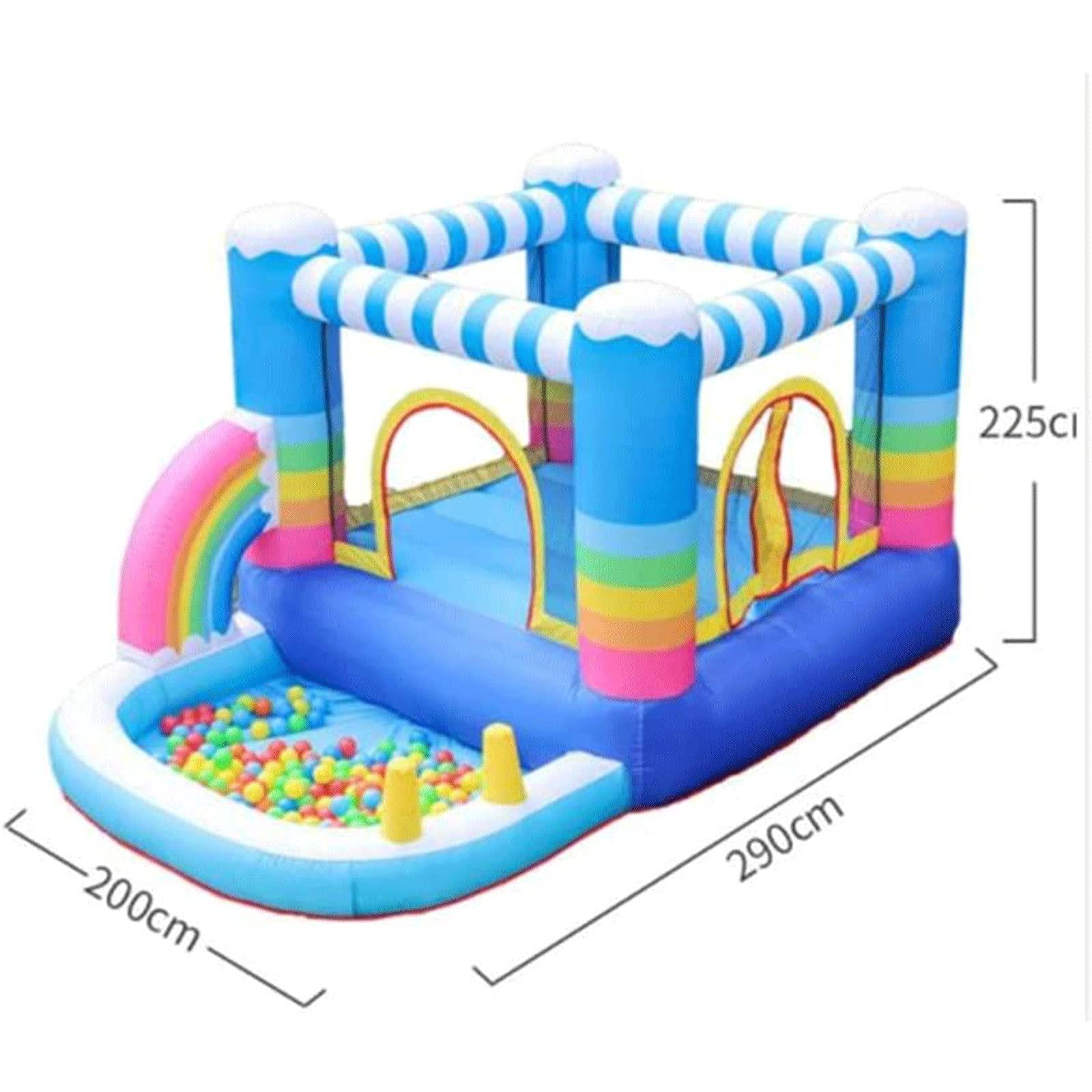 OLOTU Durable Inflatable Bounce House Safe Smooth Bouncy Castle with Blower Toy Pool Inflatable Jumping House Thick Material