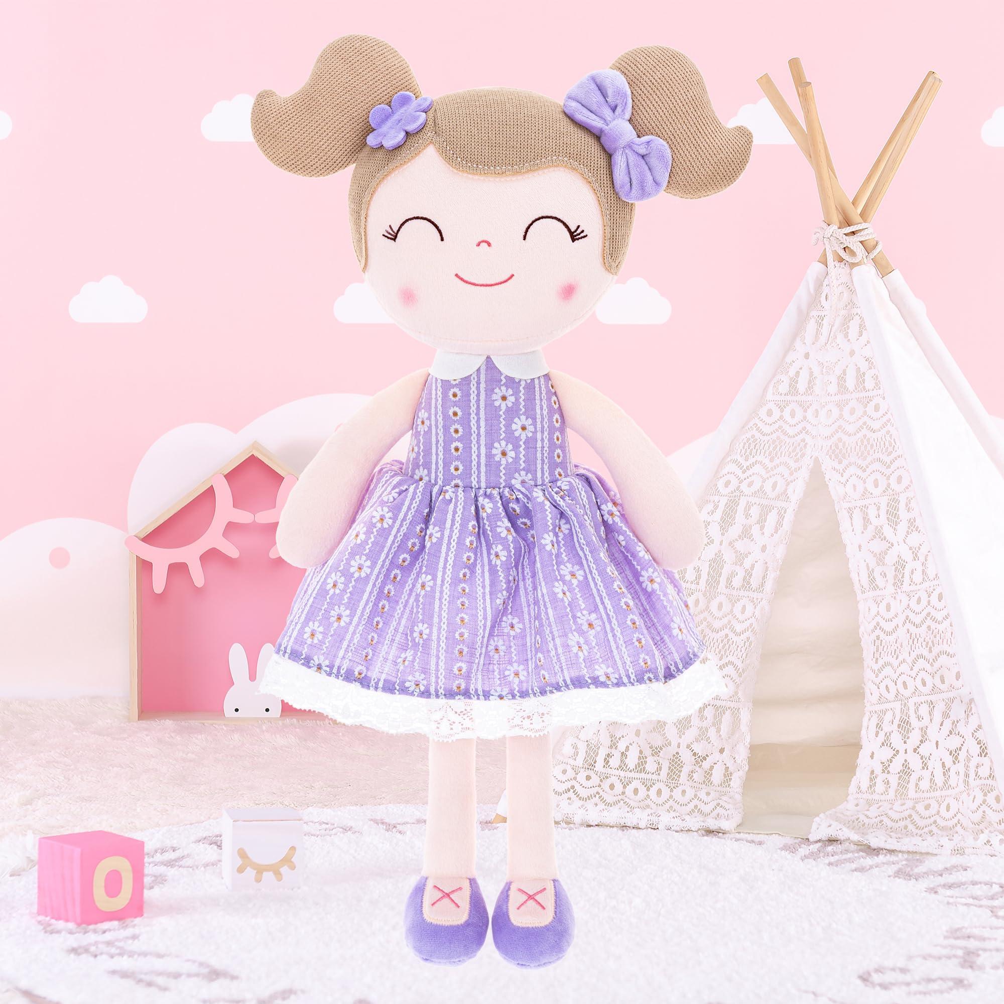 Gloveleya Gloveleya Dolls Baby Girl Gifts Soft Plush Lavender Daisies Doll 16 inches