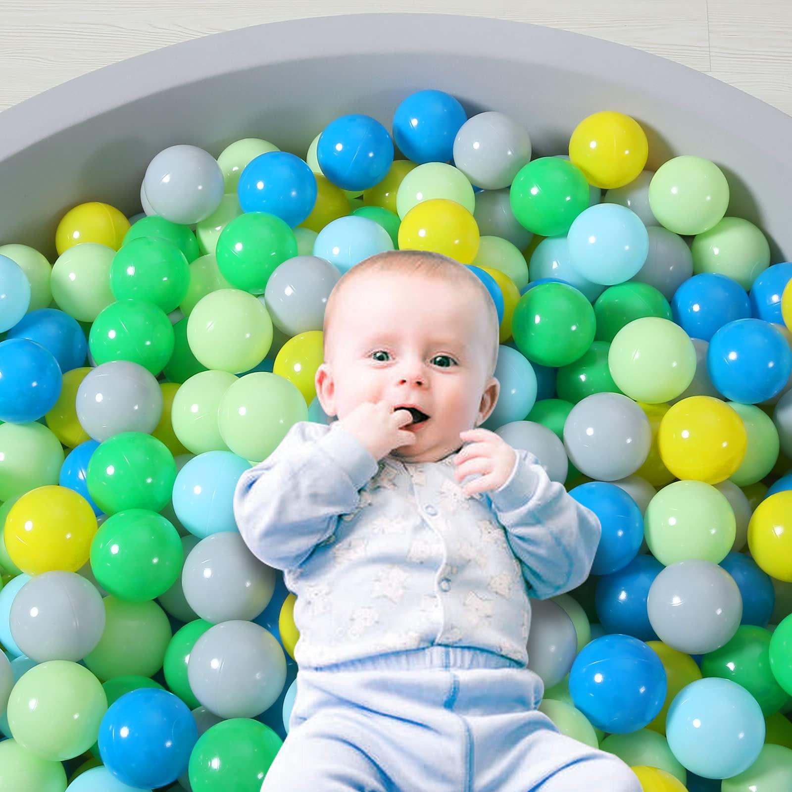 Heopeis Heopeis Ball Pit Balls, 100pcs Plastic Toy Balls for Kids, Crush Proof Ocean Balls Green Balls for Baby Toddler, Ball Pool Play Tent, Baby Kiddie Pool Water Toys, Party Decoration