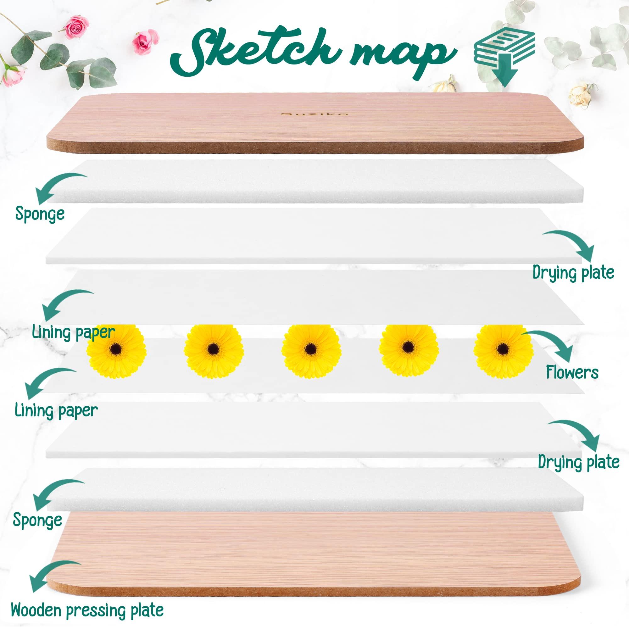 Suziko Suziko Professional Flower Press Kit 6 Layers 6.3 x 8.3 inch Flower Press Kit, Brown,Flower Pressing Kit for Adults Kids, Great Gift for Lover