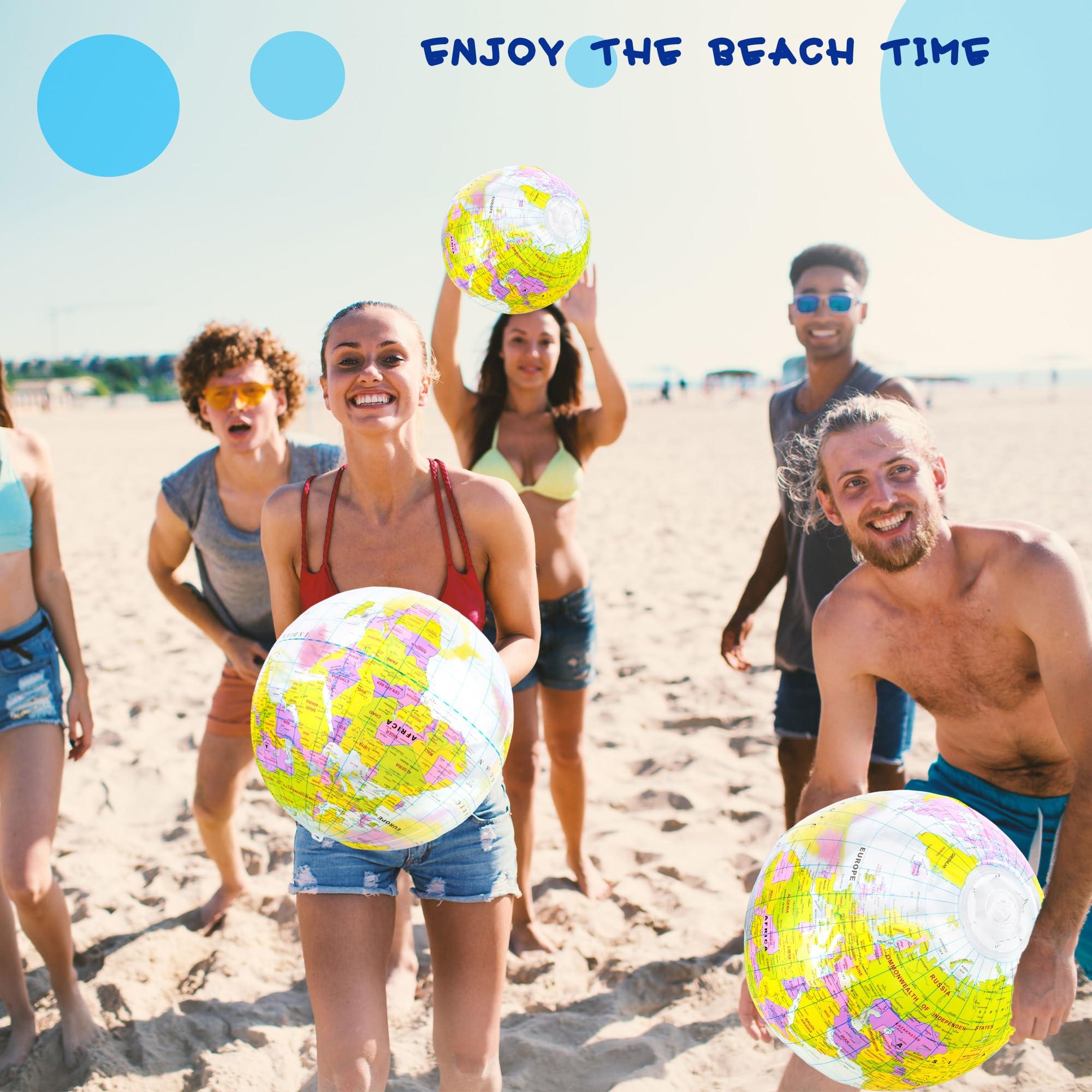 Feradny Feradny 16 inches Inflatable Globe Blow up World Globe PVC Earth Beach Ball Globe Toys for Kids Swimming Pool Game Classroom Playing or Teaching Party Favors Decorations (36)