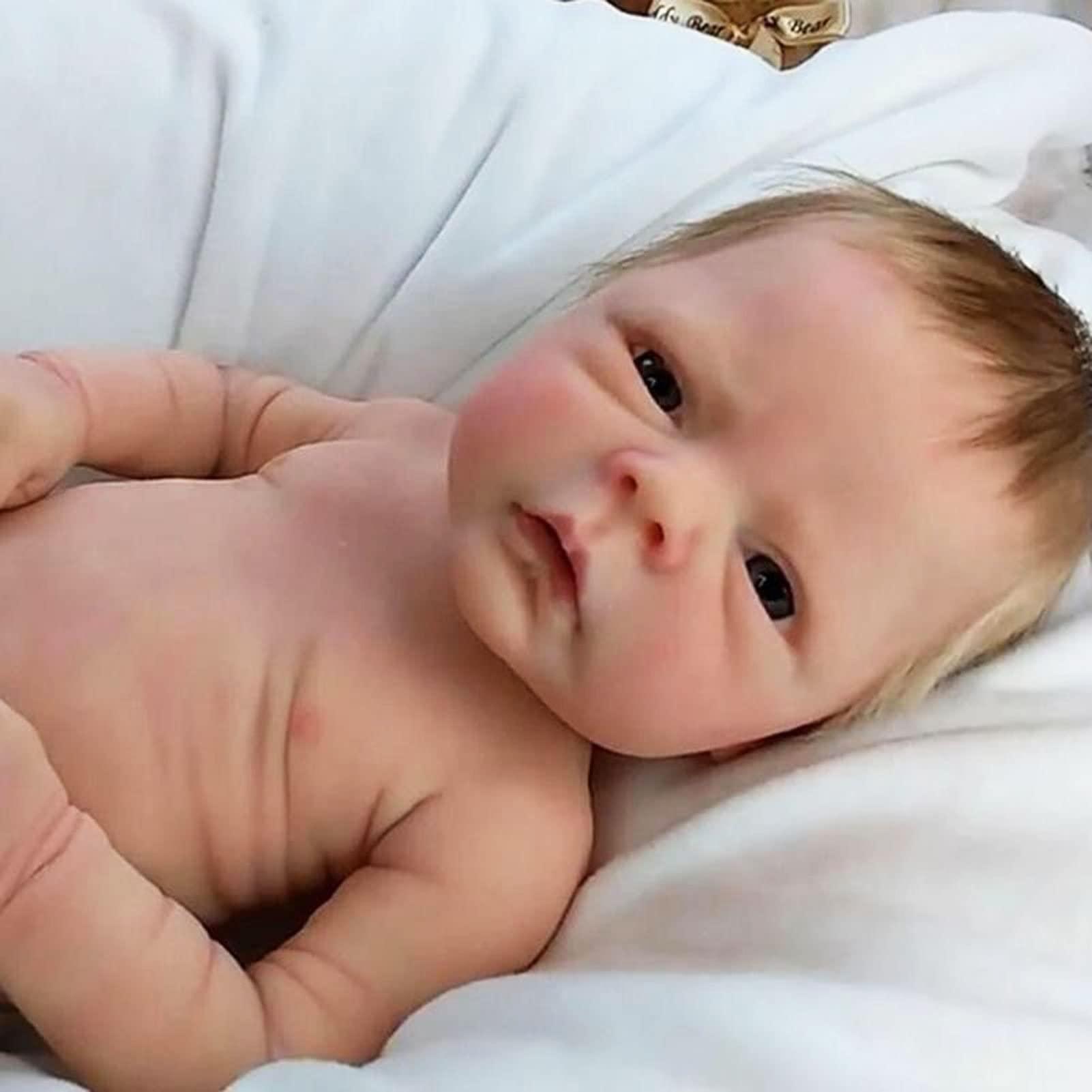 GDFHOMER GDFHOMER Reborn Baby Dolls Boy/Girl Newborn Doll Soft Full Silicone Body Reborn Dolls Lightweight Washable Toddler Doll Xmas Gifts (Color : BOY)