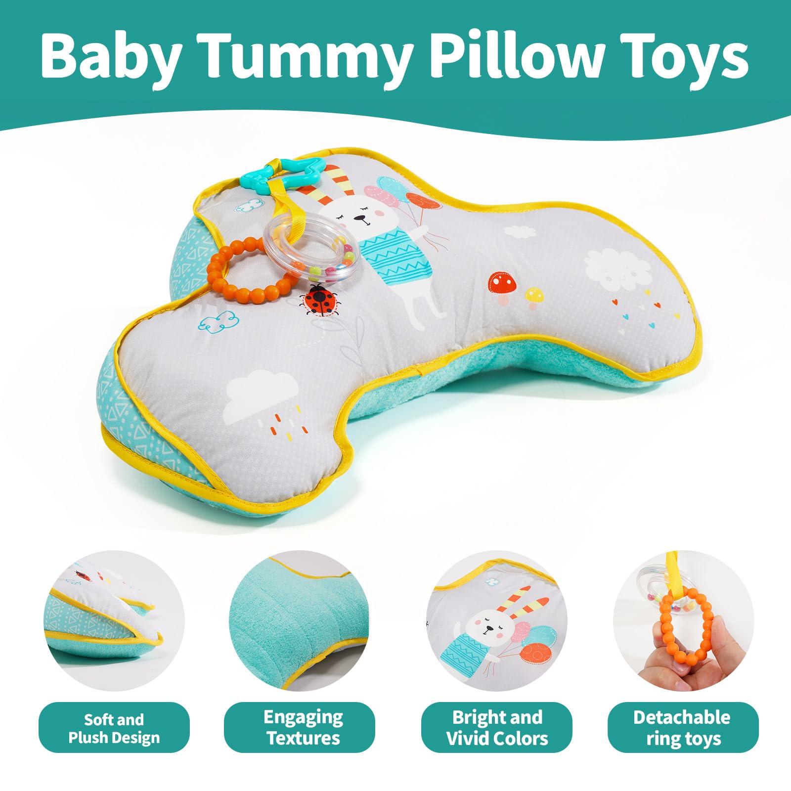 Koty Infants Tummy Time Pillow, Tummy Time Pillow for Babies, Montessori Sensory Crawling Toy for Newborn Tummy Time Toys 0-6 Months, Ergonomic Design for Easier Parenting development, Support Pillow Toys