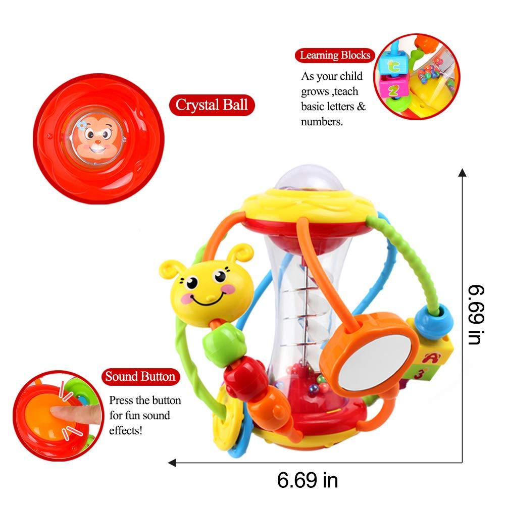 Yiosion Yiosion Baby Rattles Toys Set, Infant Grab N Shake Rattle, Sensory Activity Ball, Development Learning Music Toy, Newborn First Birthday Gifts for 0 1 2 3 4 5 6 7 8 9 10 12 Month Babies Boy Girl