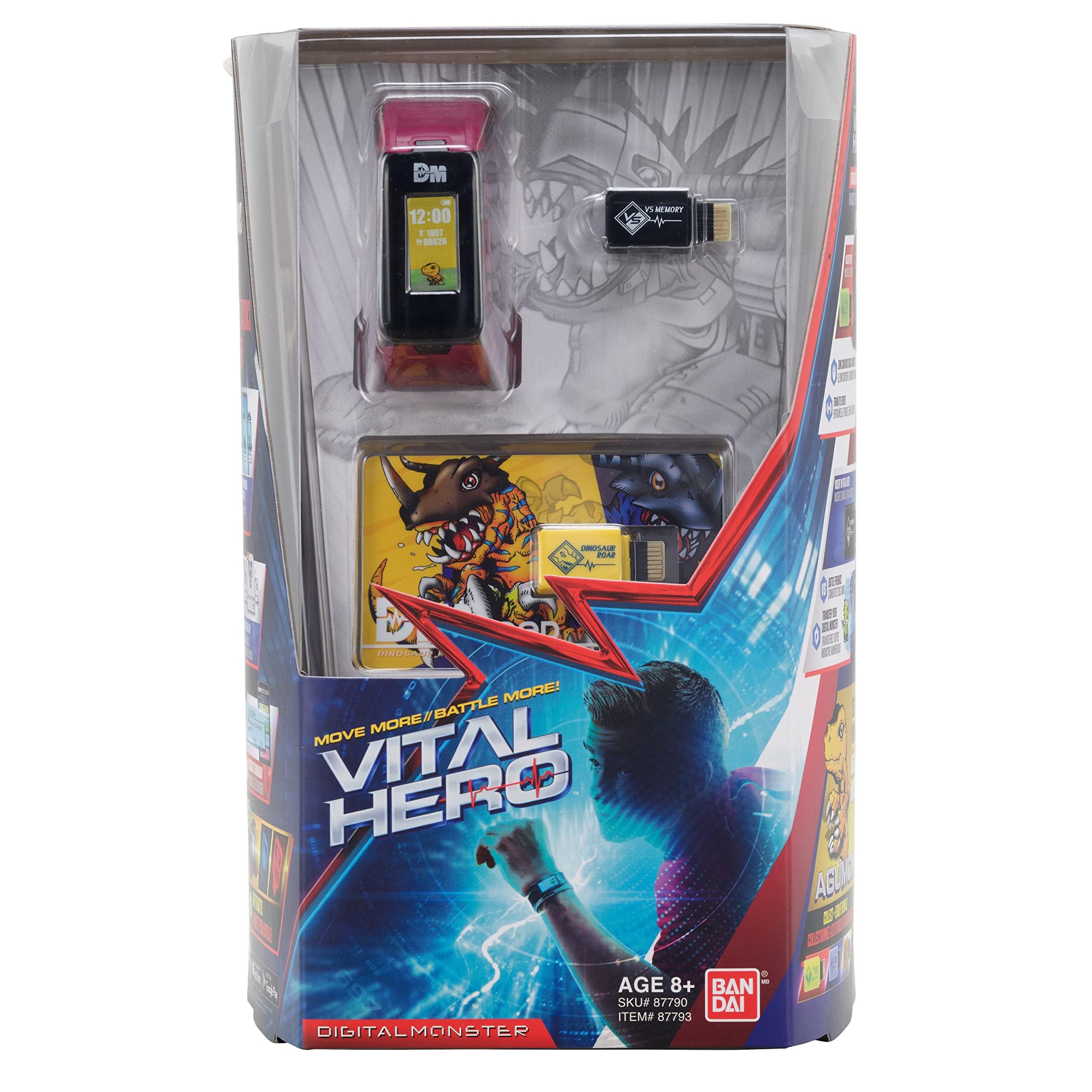 Vital Hero Bandai Namco - Digimon - Vital Hero Interactive Fitness Tracker/Digital Watch/Virtual Pet (Red)